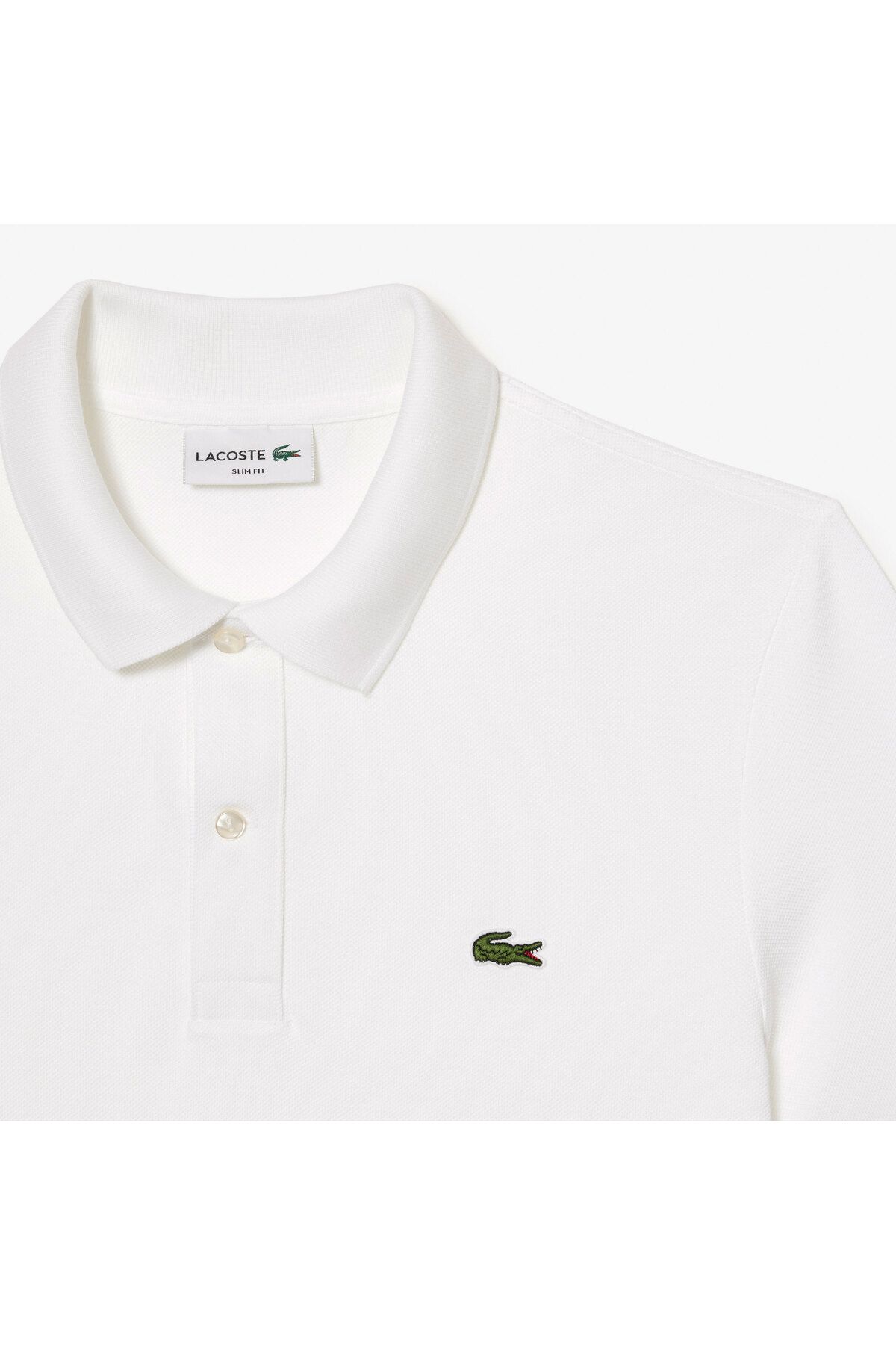تی شرت یقه پولو سفید مردانه L.12.12 Slim Fit Polo Lacoste