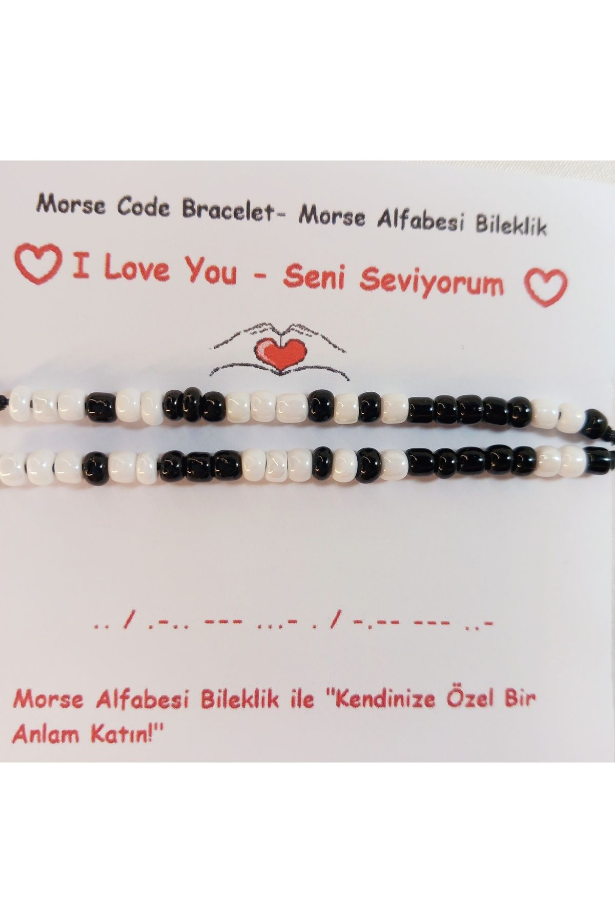 Crystal Atelier I Love You Miyuki Mors Bileklik Bff Bileklik Sevgili/Çift/Arkadaş Bilekliği Best Friend Bileklik