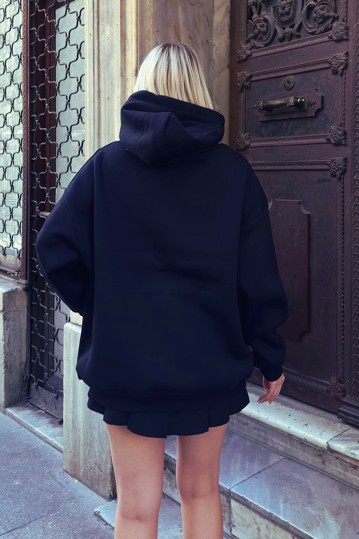 3 iplik Oversize Salaş Hırka — سرمه‌ای CMZHRK-01 — تصویر 2 از 3