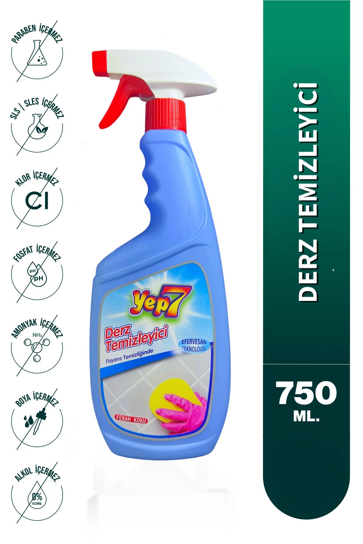 YEP7 DERZ TEMİZLEYİCİ SPREY 750 ML