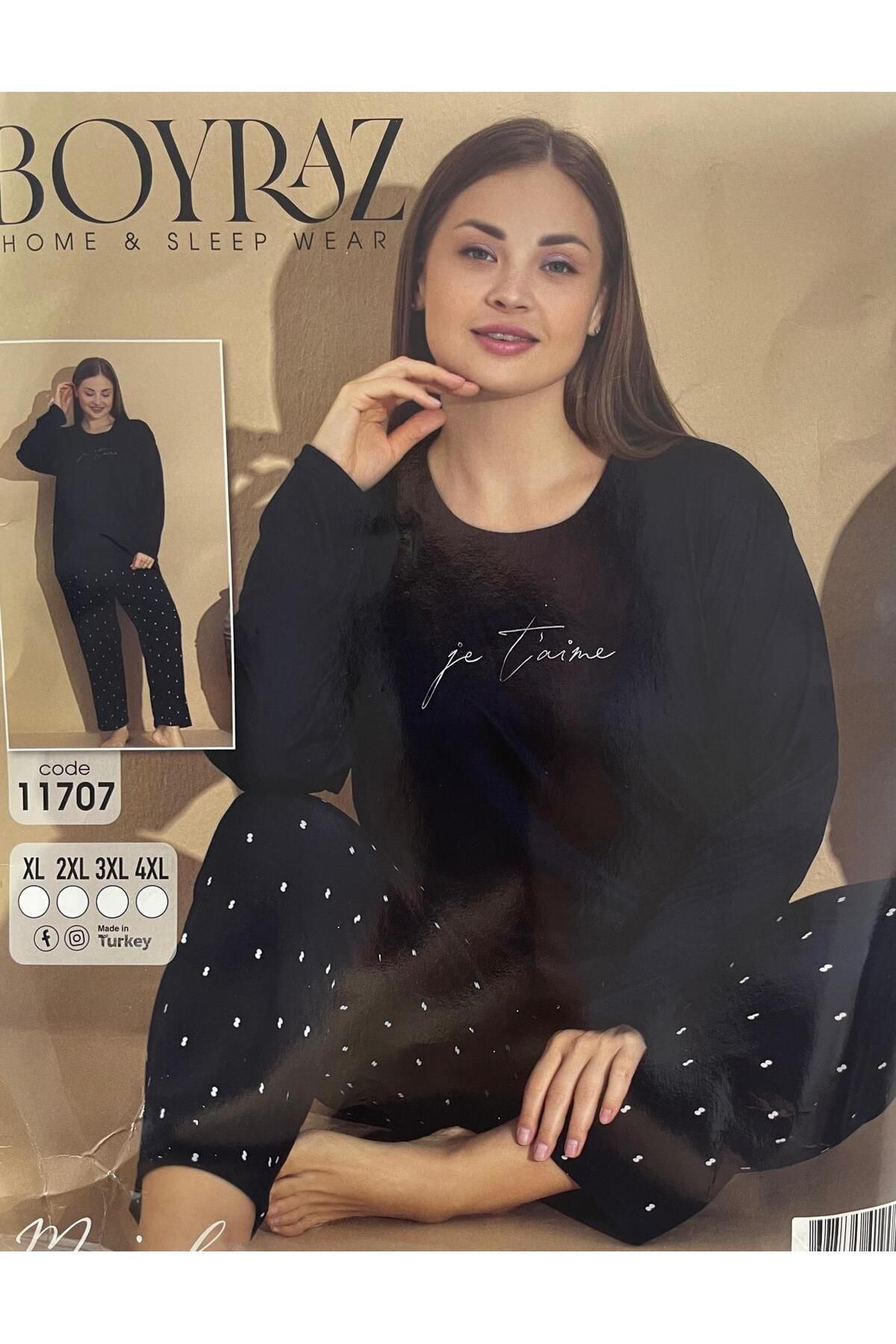 Pijamoni lacivert günlük kullanıma uygun milan kumaş büyük beden pijama takımı
