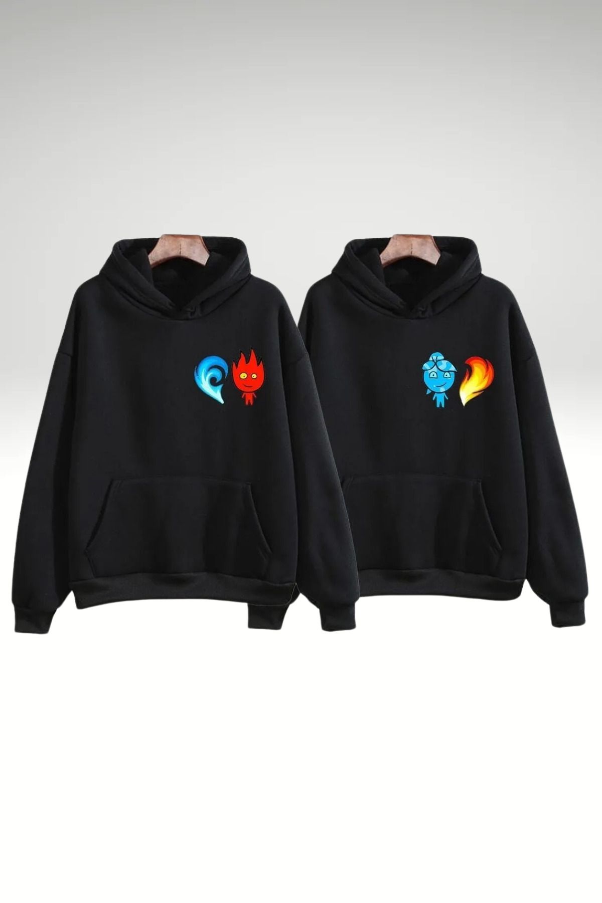 Wish BF _Baskılı Özel Tasarım 2 Adet Sevgili Kombini Çift Sweatshirt