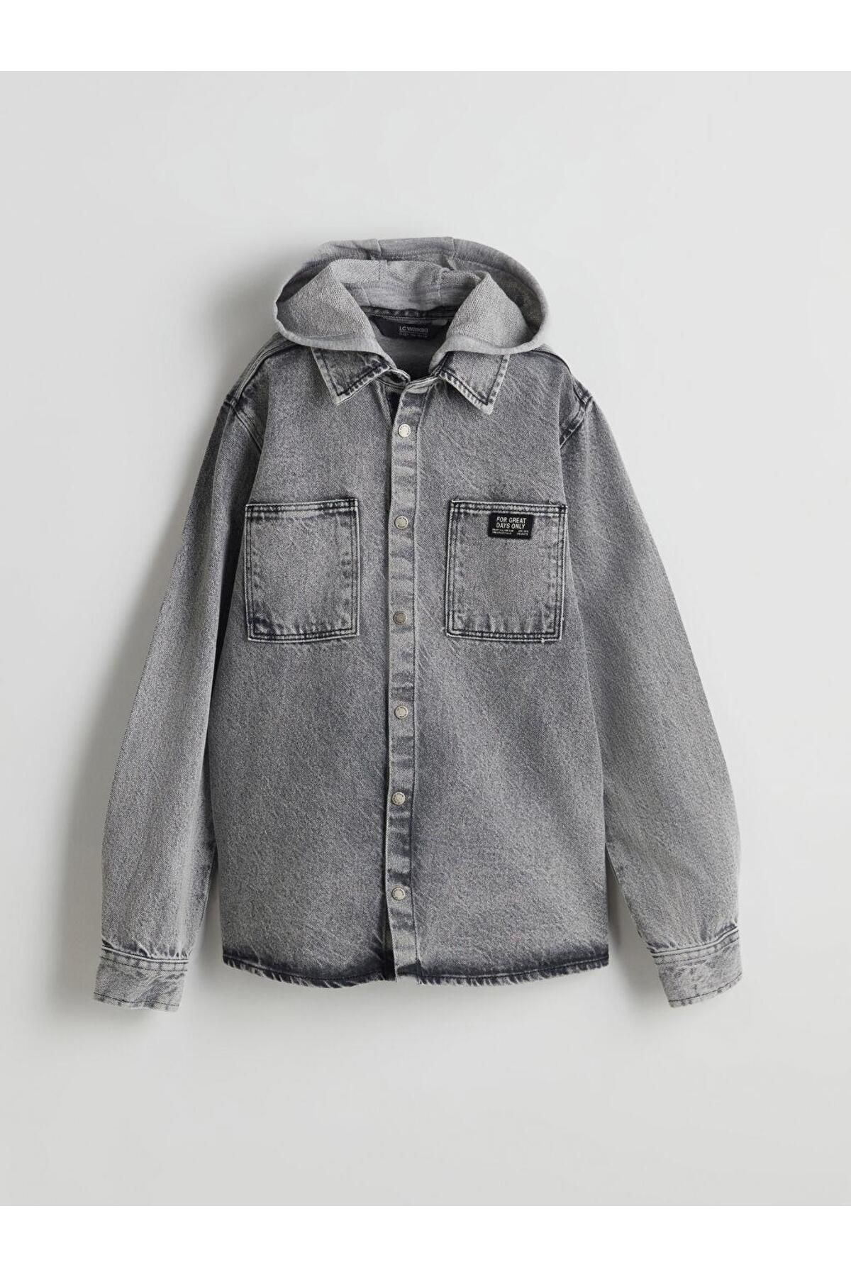 LC Waikiki-Lcw Kids Hooded Boy's Jean Shirt 1