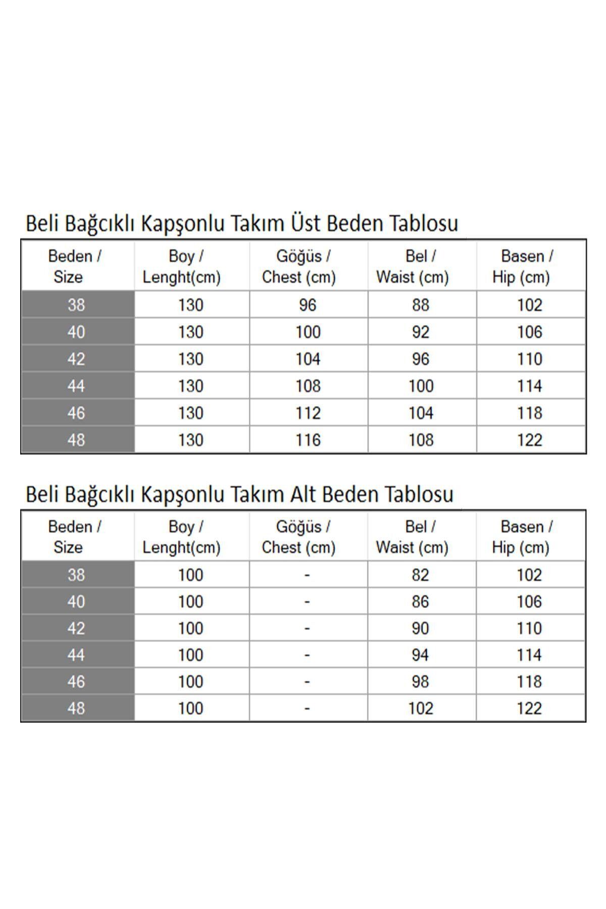 Modamihram-Комплект с качулка и завързване на талията в цвят каки - 19236 5
