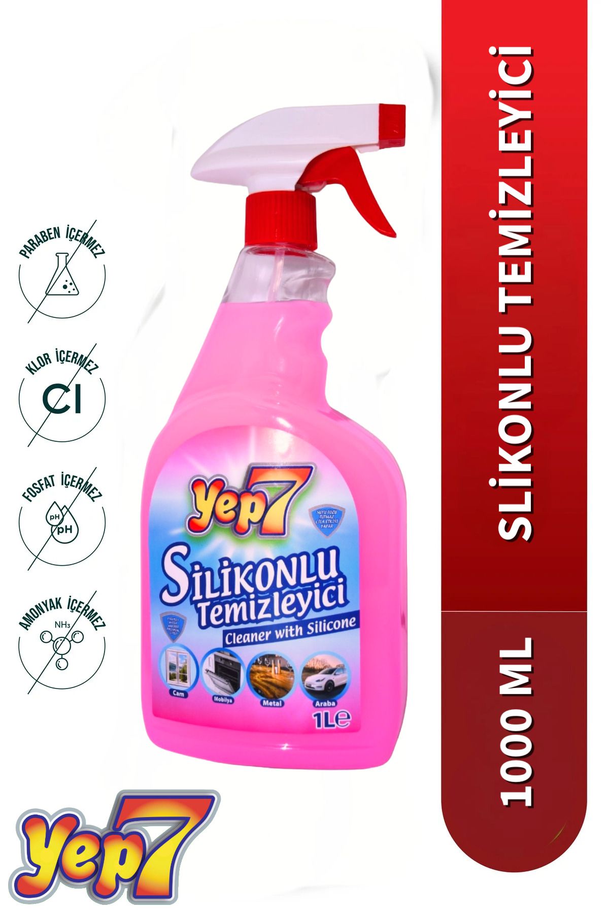 YEP7 SLİKONLU TEMİZLEYİCİ SPREY 1000 ML