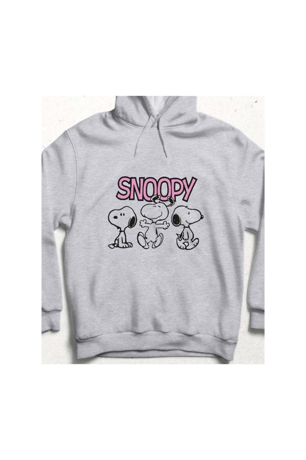 HENA DİZAYN Chill Like Snoopy Unisex Sweatshirt Gri