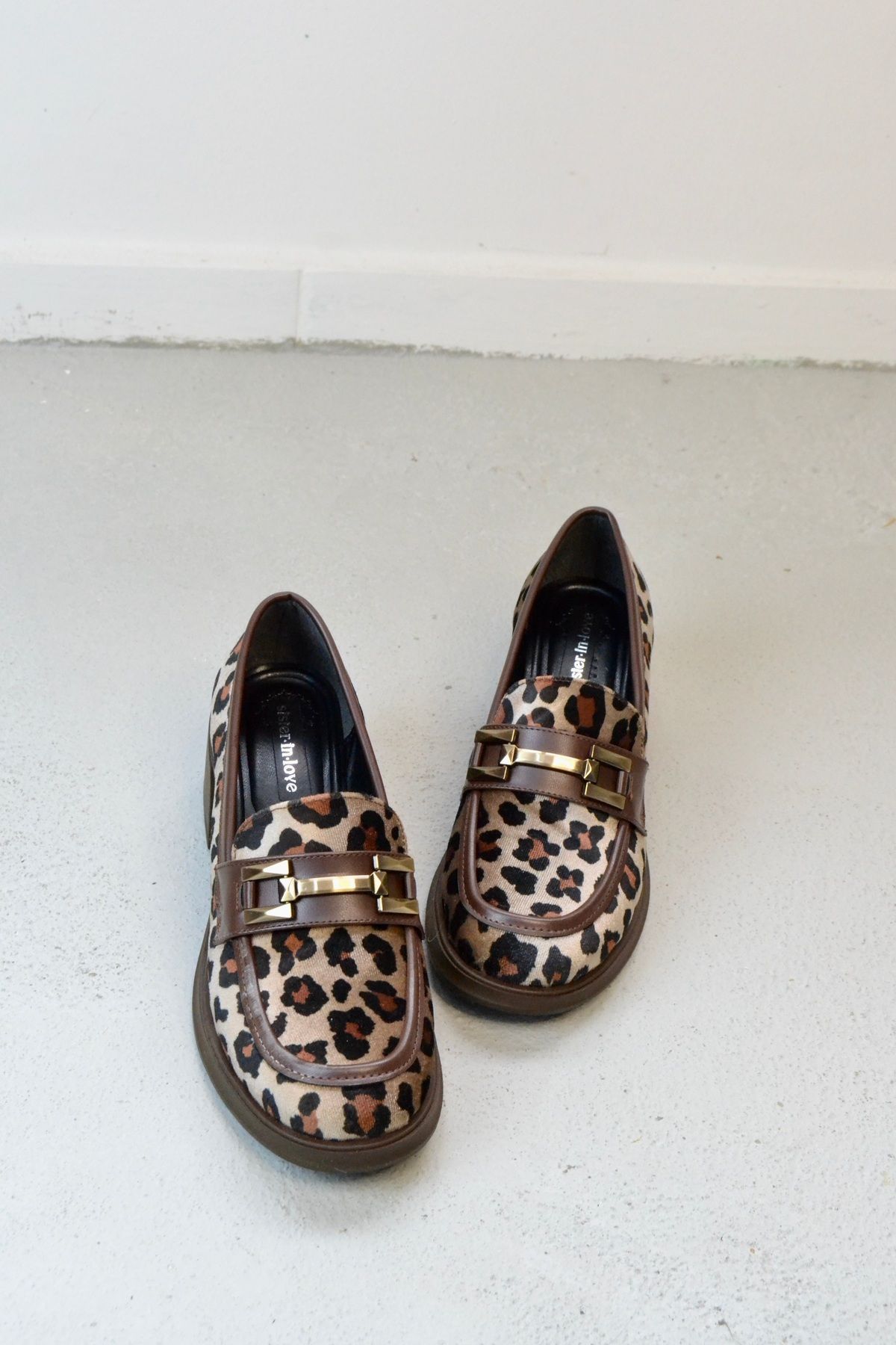 Sister in Love Jolie Leopar Süet Topuklu Kadın Loafer