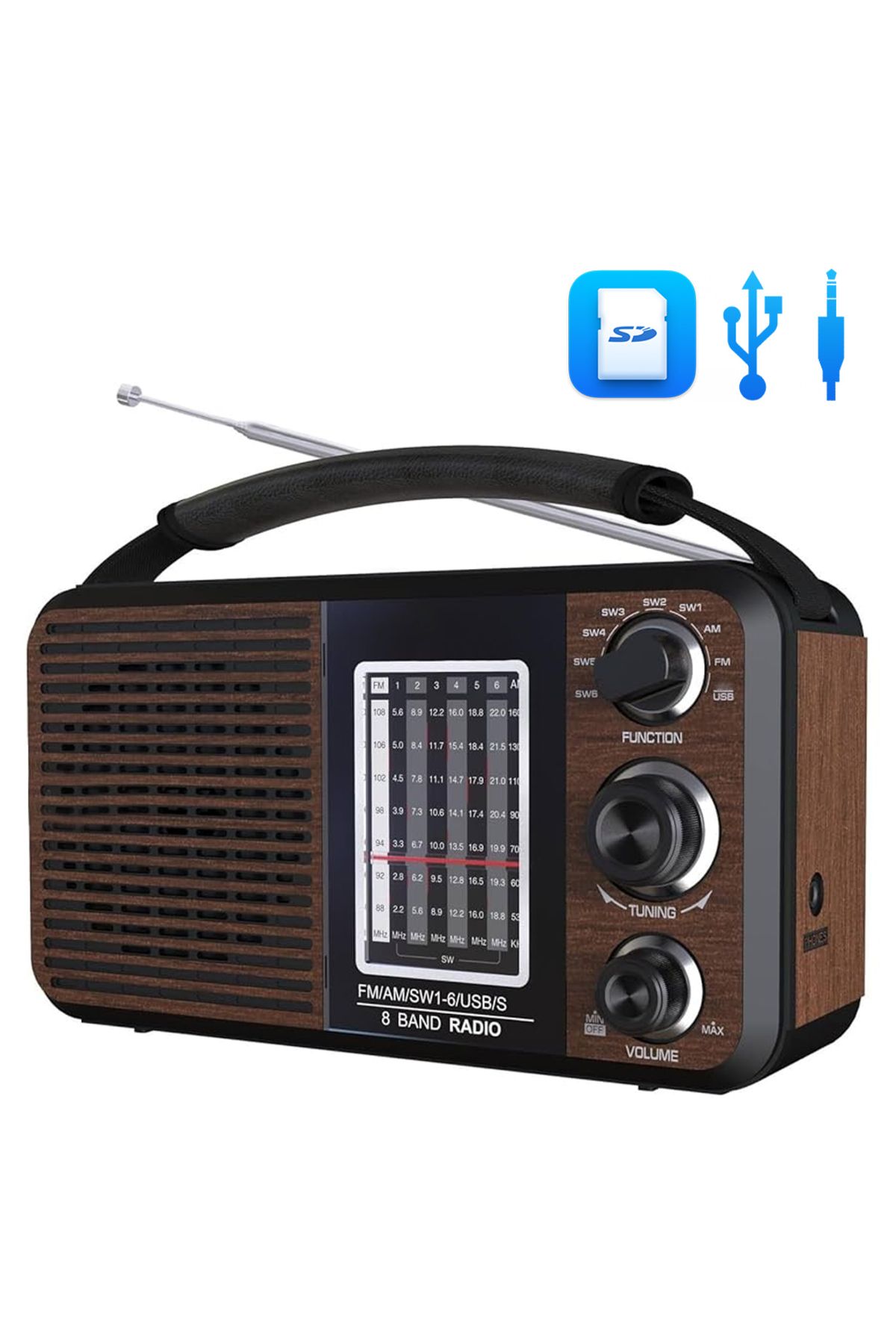 atesin online E Usr11 PortatiF Radyo Fm-Usb-Sd/Mmc-Aux (88-108 Fm Frekans Araliği)