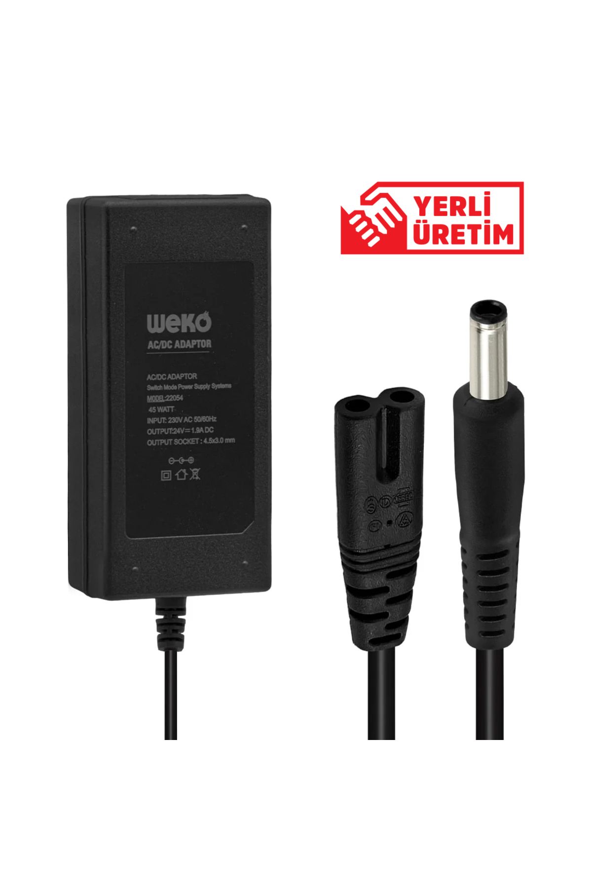 roztomily 24 Volt - 1.9 Amper 4.5*3.0 Uçlu Yerli ÜṙM Notebook Adaptör