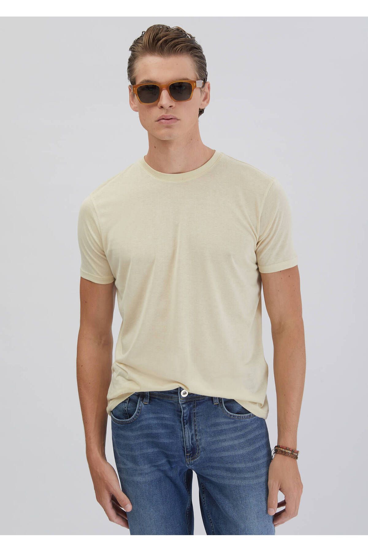 Ramsey-Stone Plain Crew Neck T-Shirt 3