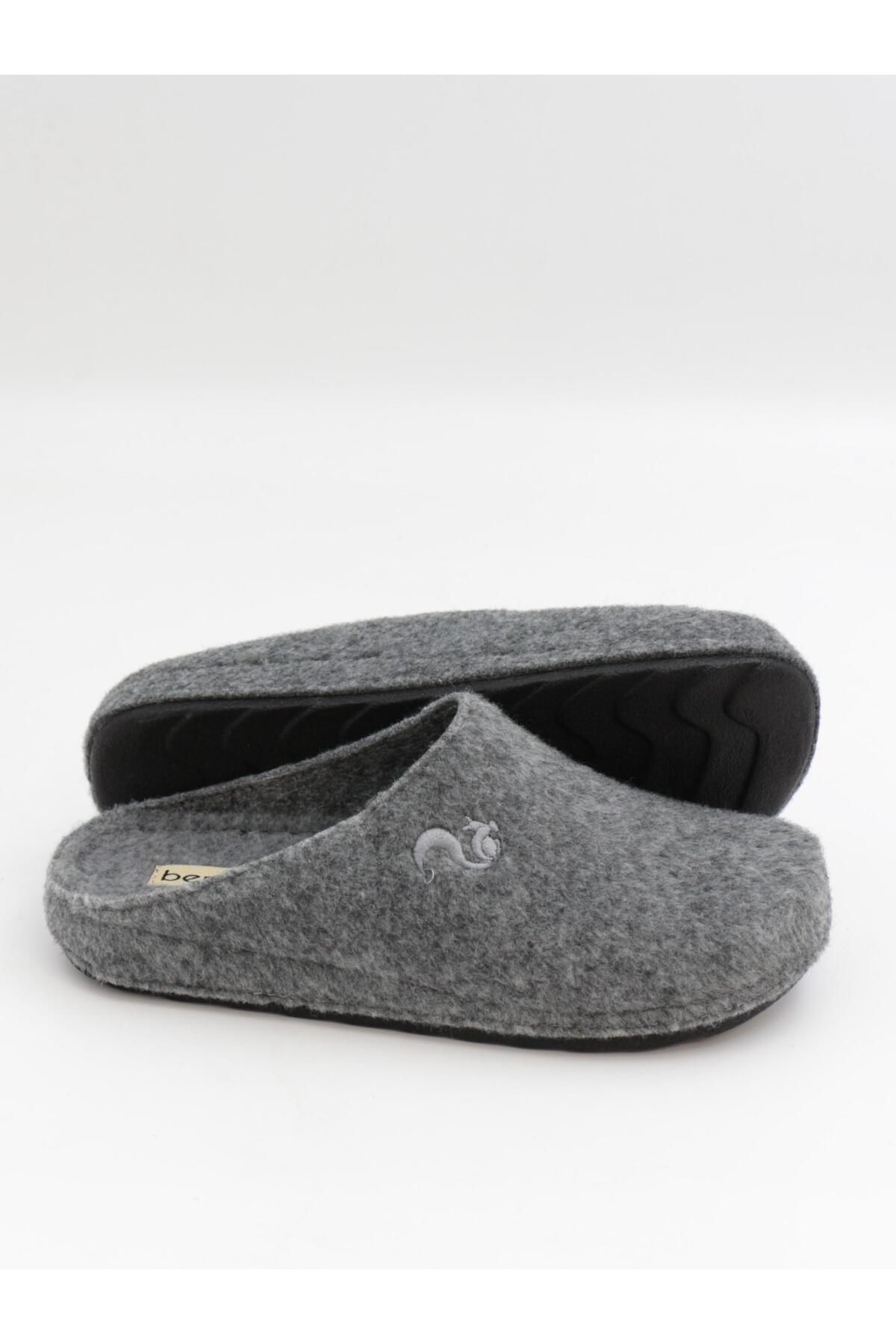 BENTO-9563 Gray Winter Anatomical Closed-Front Women's Slippers 6