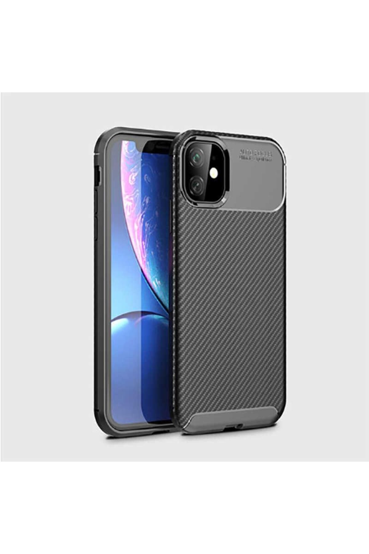 Artoncase iPhone 11 Kılıf Karbon Desenli Parmak İzi Bırakmayan Darbelere Dayanıklı Sert Silikon Kapak