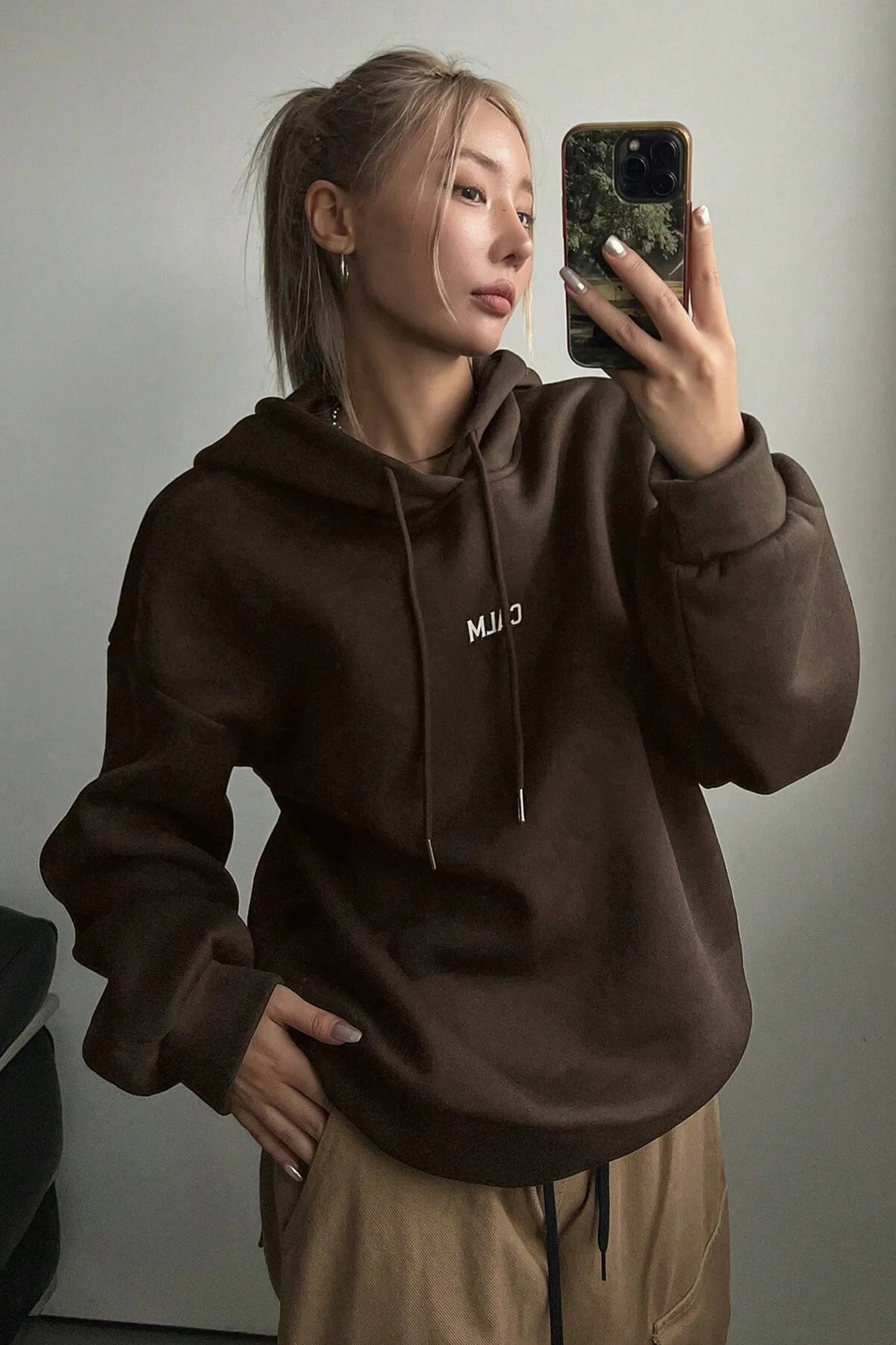 Wish BF Unisex Kapüşonlu Love Yourself Sırt Baskılı Oversize Sweatshirt görsel 2