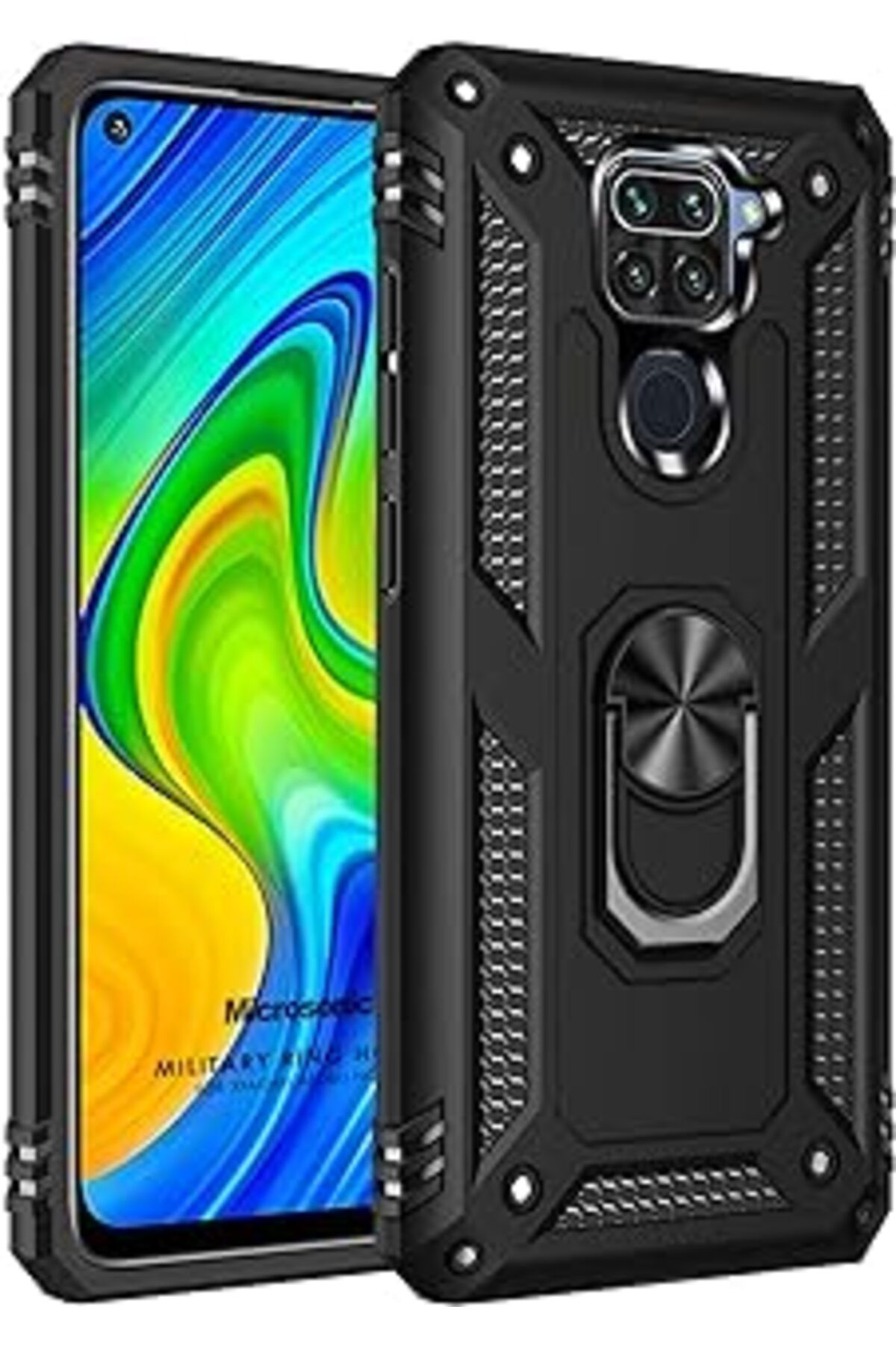 Ceet Markets Redmi Note 9 Için Kılıf Military Ring Siyah [Redmi Note 9 Ile Uyumlu Kılıf