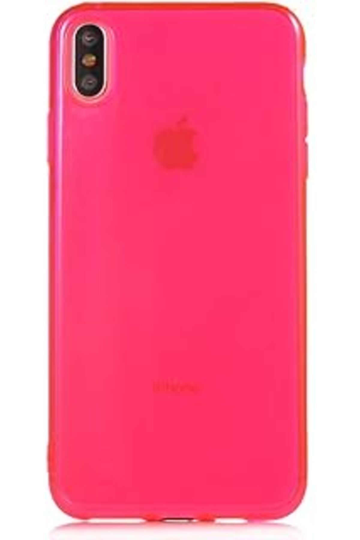 Ceet Markets Kny 75849313 Kny İPhone Xs Max Kılıf Fosforlu Şeffaf Parlak Mun Silikon Pembe Arka Kapak