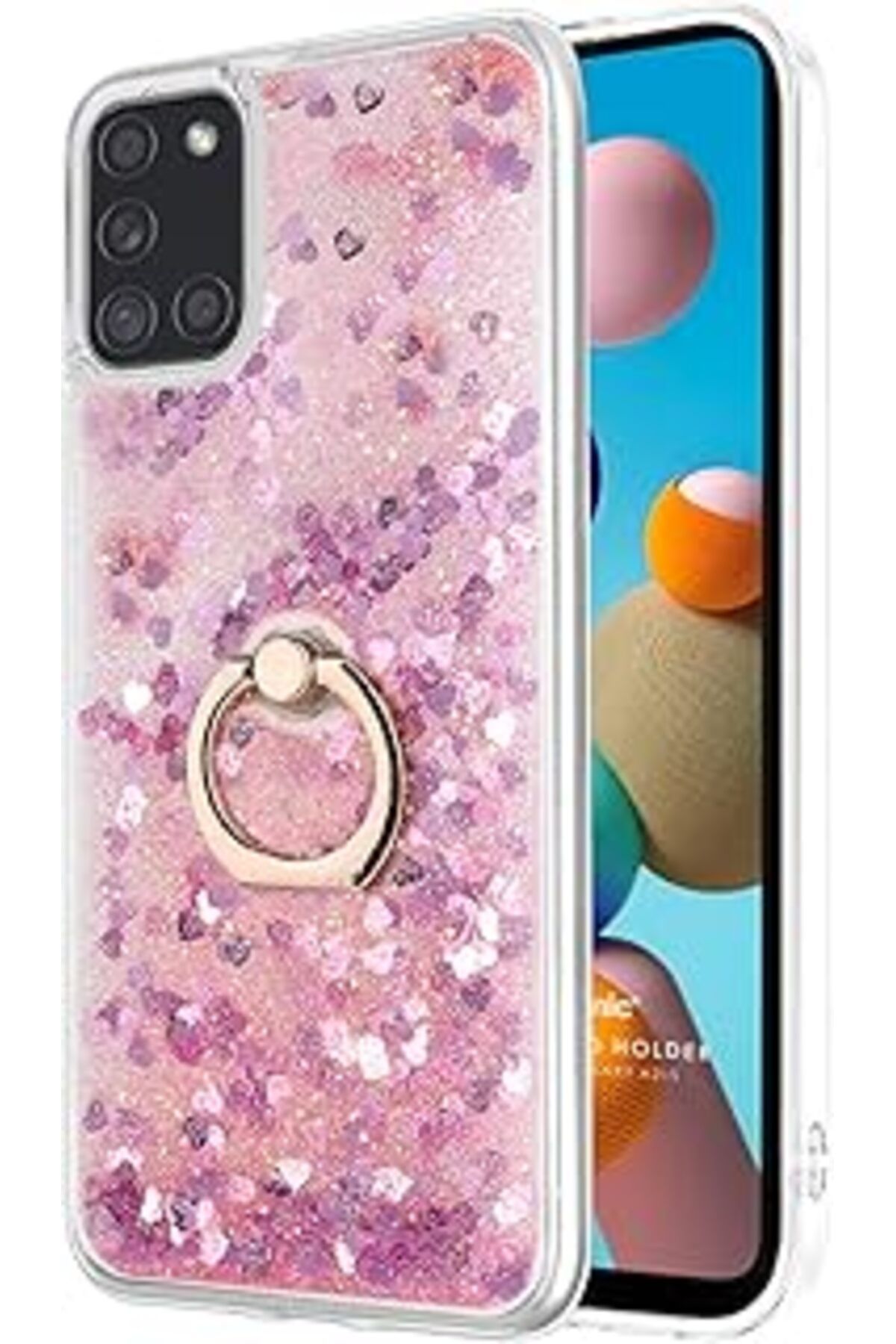 Ceet Markets Galaxy A21S Için Kılıf Glitter Liquid Pembe [Galaxy A21S Ile Uyumlu Kılıf