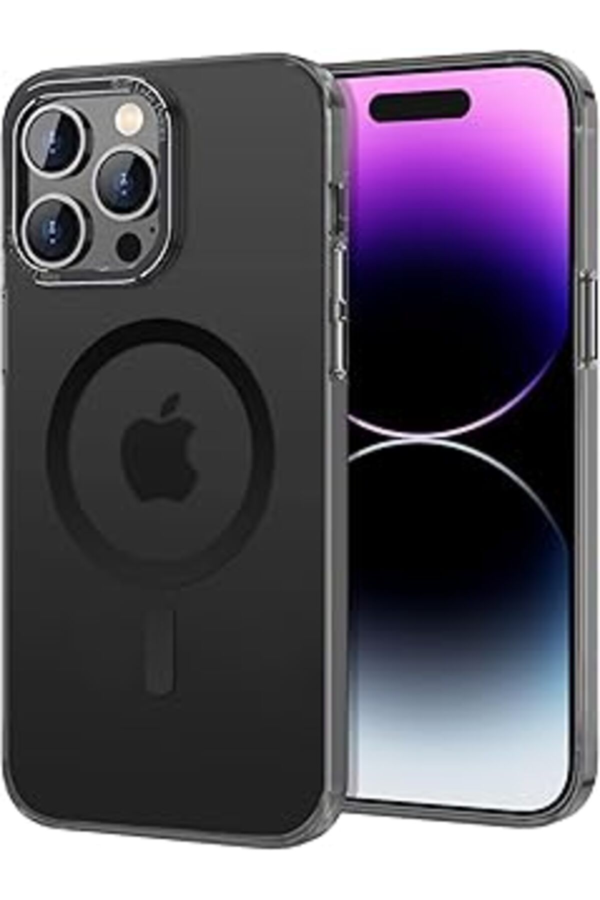 Ceet Markets Buff Labs Iphone 14 Pro Max Taofit Manyk Yarı Saydam Metal Çerçeve Kılıf (Siyah)