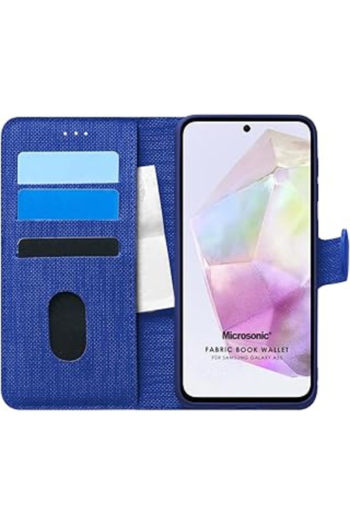 Ceet Markets Galaxy A35 Için Kılıf Fabric Book Wallet Lacivert [Galaxy A35 Ile Uyumlu Kılıf -