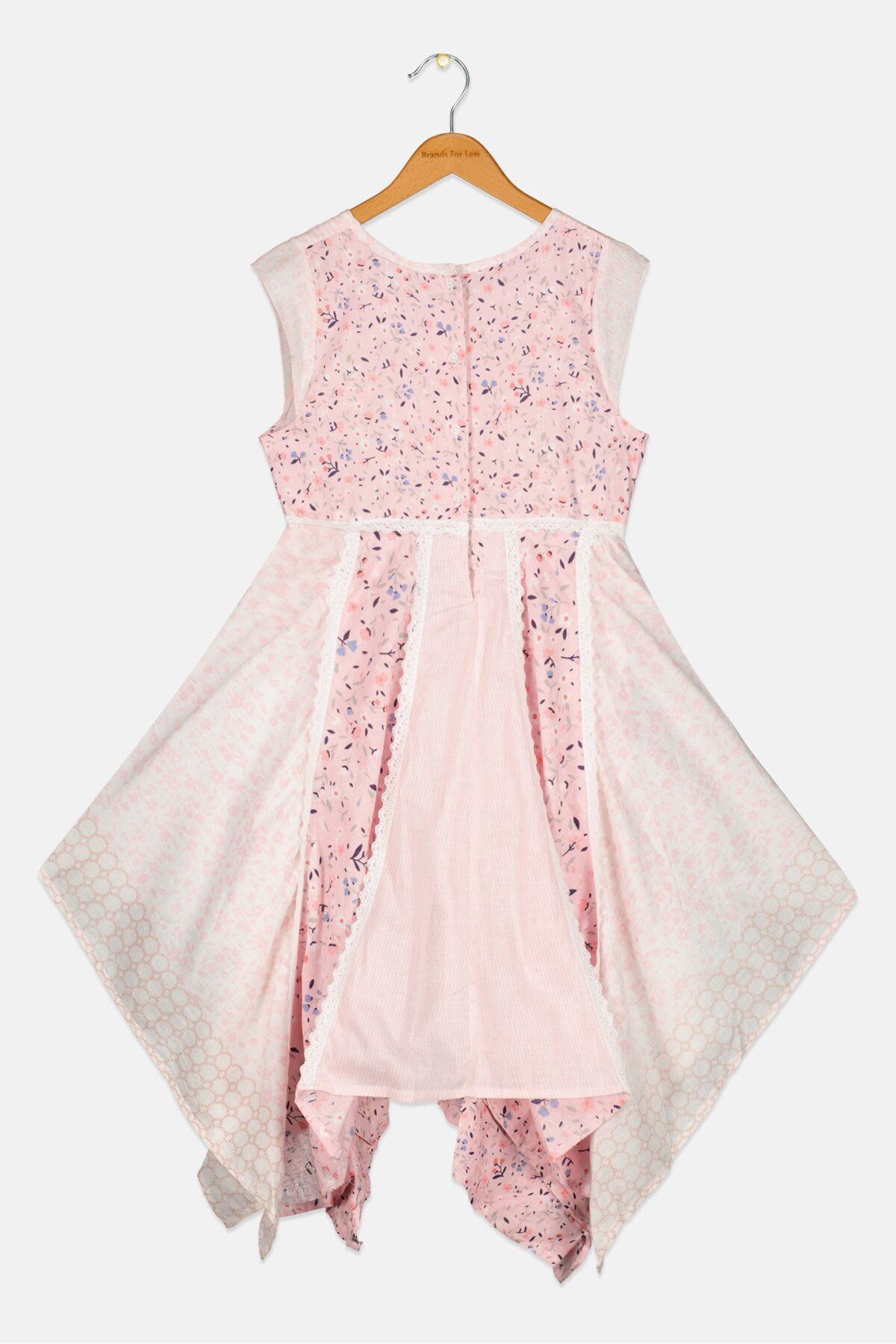 Miss-Kids Girl Allover Print Dress, Pink Combo 2