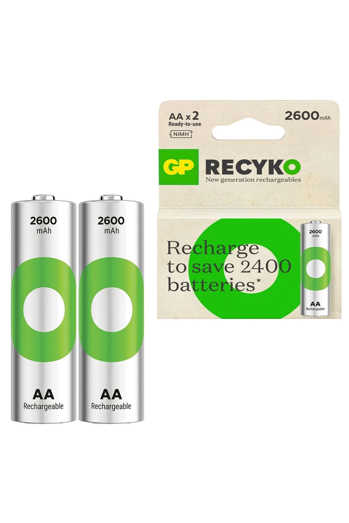 robotrend 2600 Mah Şarjli Ni-Mh Aa Kalem Pil 2Li Paket
