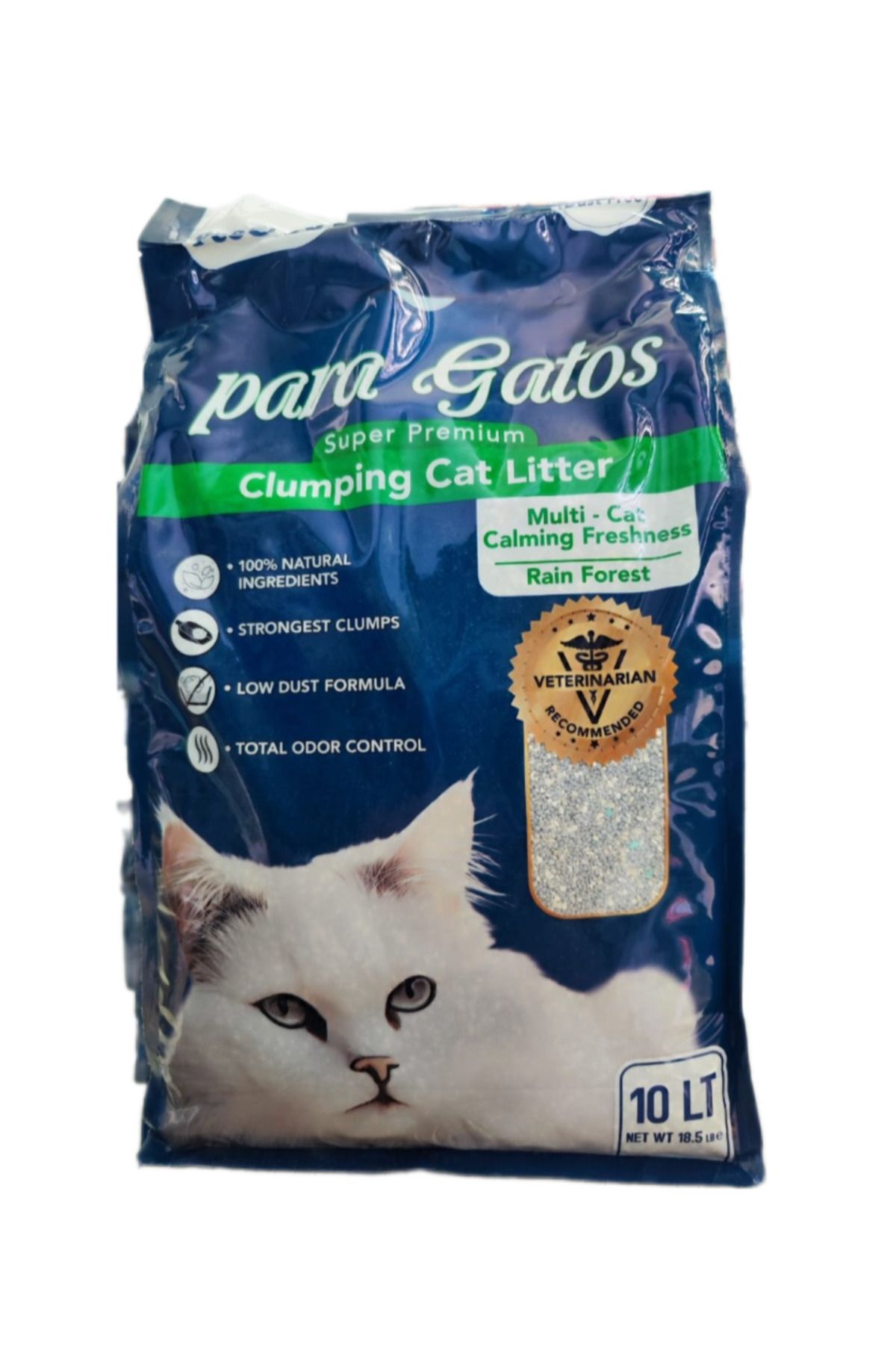 Para Gatos Pee&Go Clumping Cat Litter Multi-Cat Calming Freshness-Rain Forest (Yağmur-Orman Kokulu)