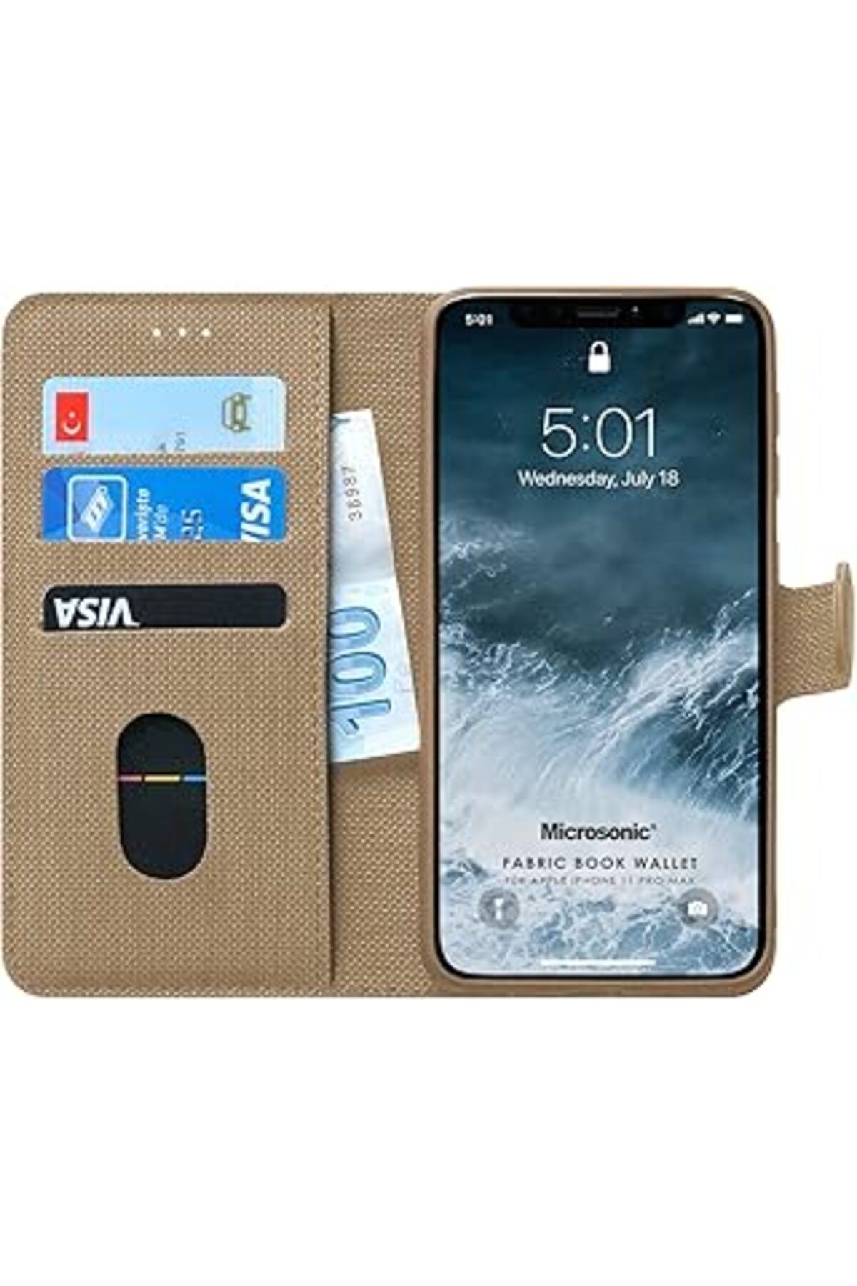 Ceet Markets Iphone 11 Pro Max (6.5'') Için Kılıf Fabric Book Wallet [Iphone 11 Pro Max Il