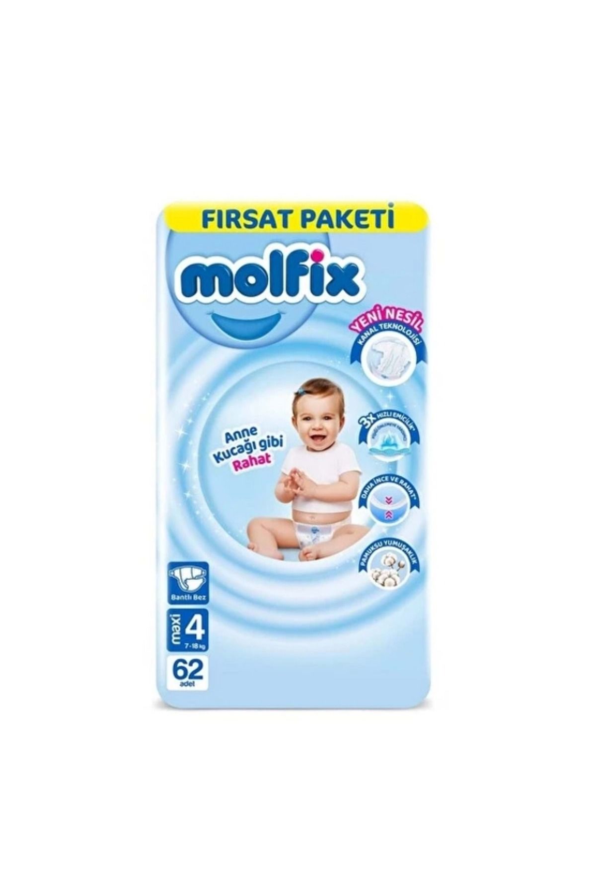 Molfix MOLFİX FIRSAT NO:4 MAXİ 62 LI ÇOCUK BEZİ