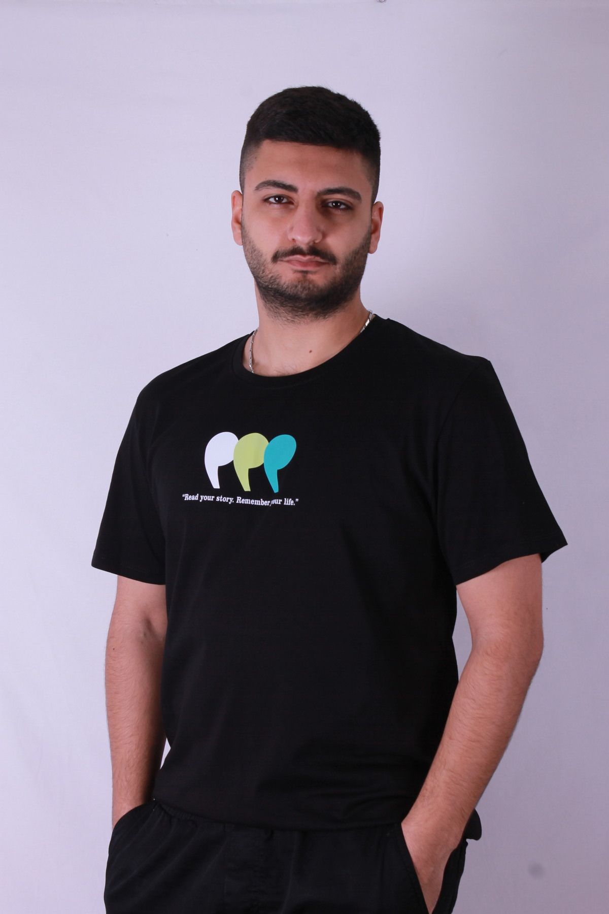 trender-Μαύρο ανδρικό μπλουζάκι - Comma Printed, Tr-02 3