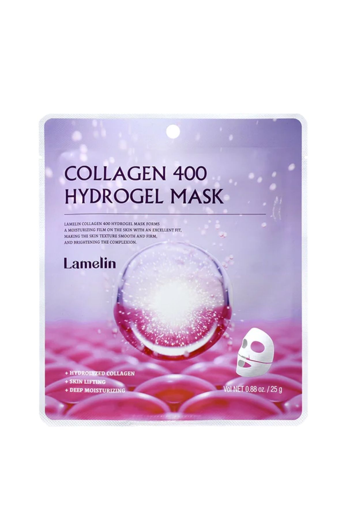 Lamelin Şeffaflaşan Kolajen Kore Yüz Maskesi Lamelin Collagen 400 Hydrogel Mask