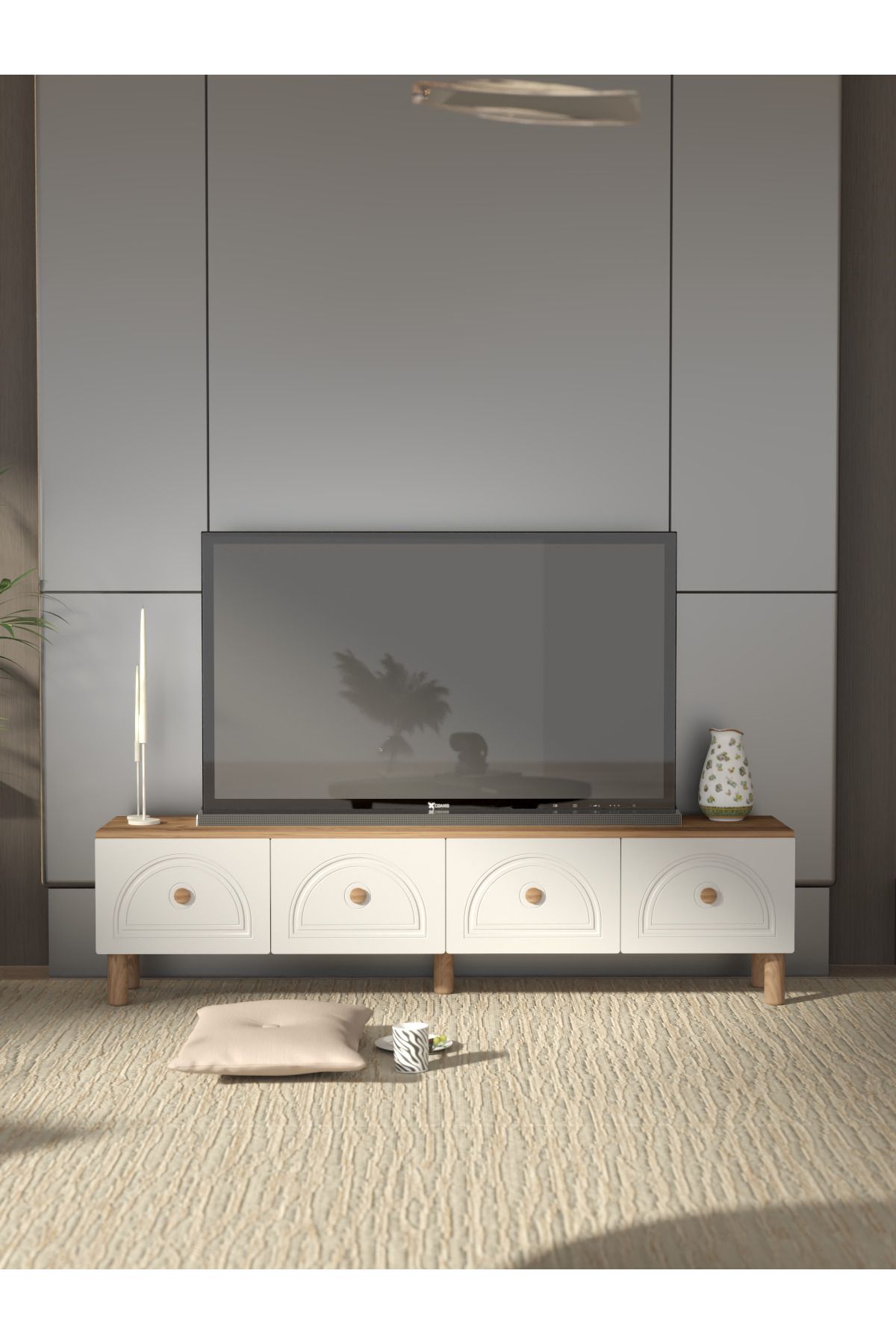 Platinreyon BOHEM 180 CM 4 KAPAKLI TV ÜNİTESİ MDF KAPAK