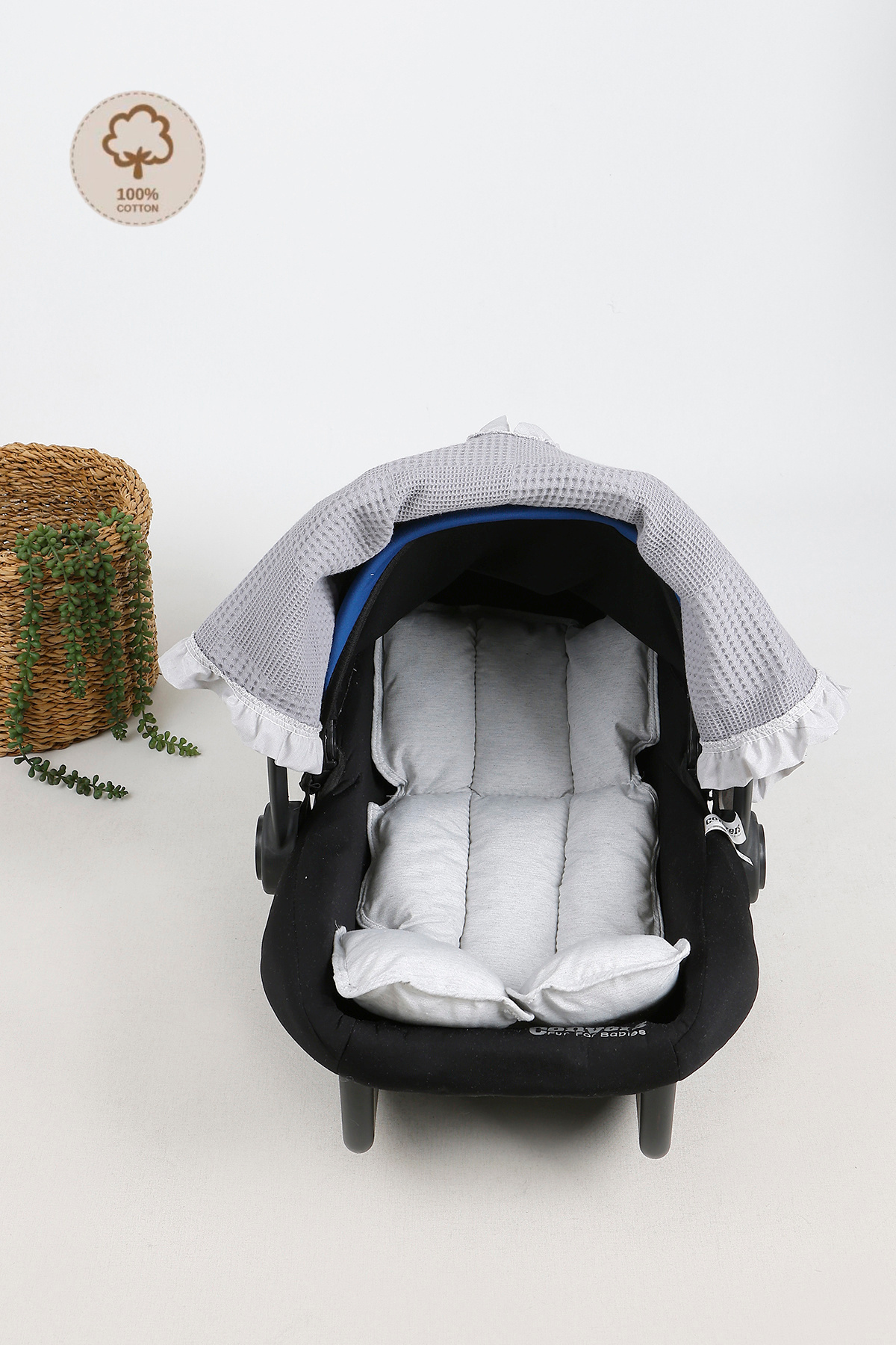 JUNİPERUS Fırfırlı 2'li Pike Bebek Puset Örtüsü ve Puset Minderi Ortopedik Bel Destekli fotoğrafı 5 (önizleme)