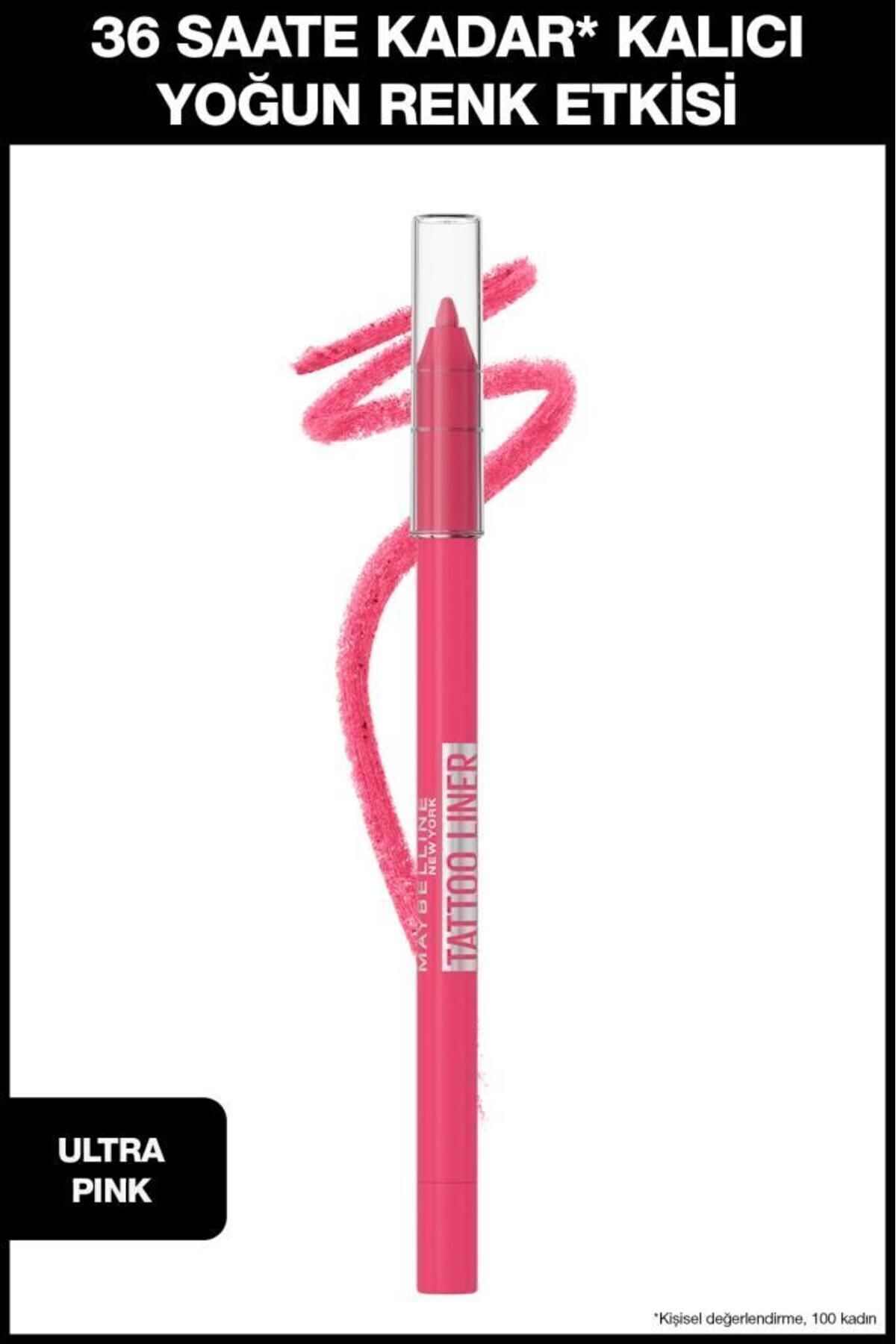 Maybelline New York Yeni ve Eşsiz Formülü İle Uzun Süre Kalıcı Jel Göz Kalemi - Ultra Pink - Pembe