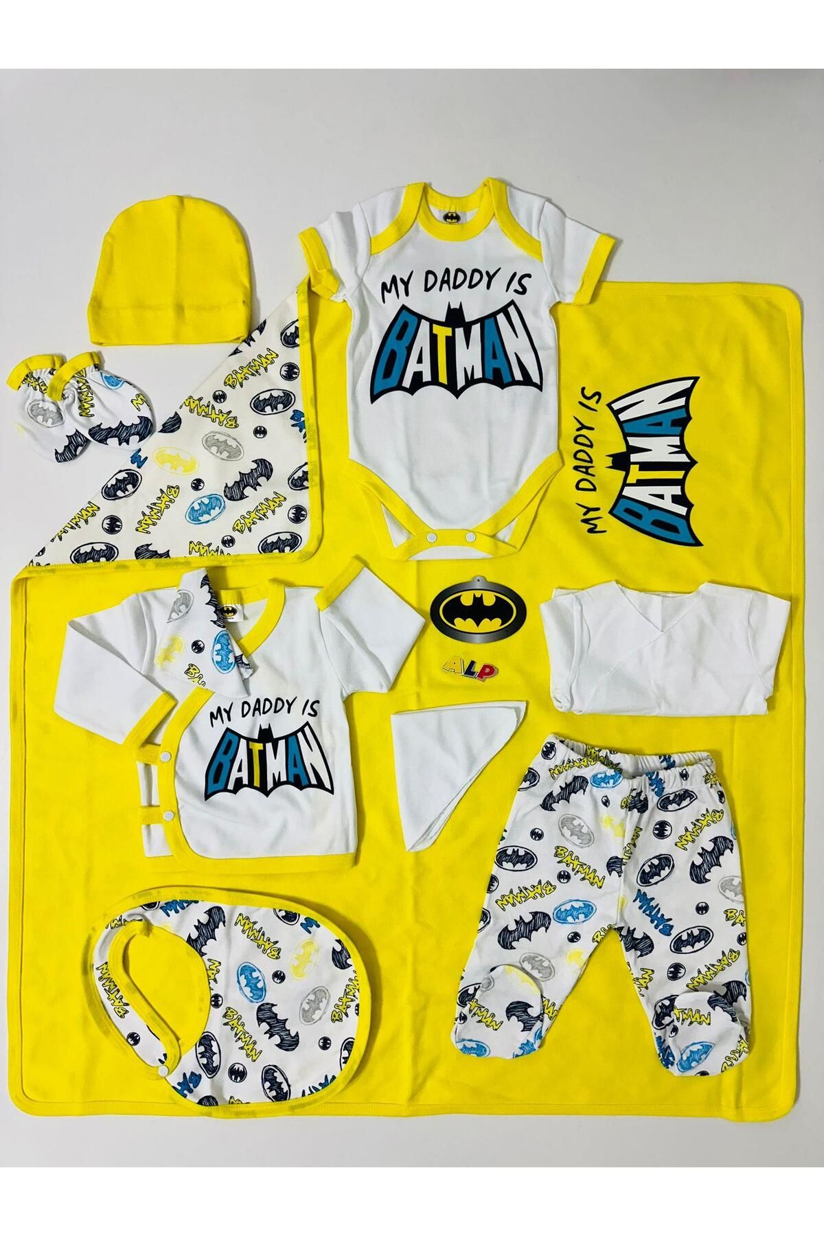 Alpbebe Batman 10 Parça Hastane Çıkışı Yeni Doğan Set-Sarı