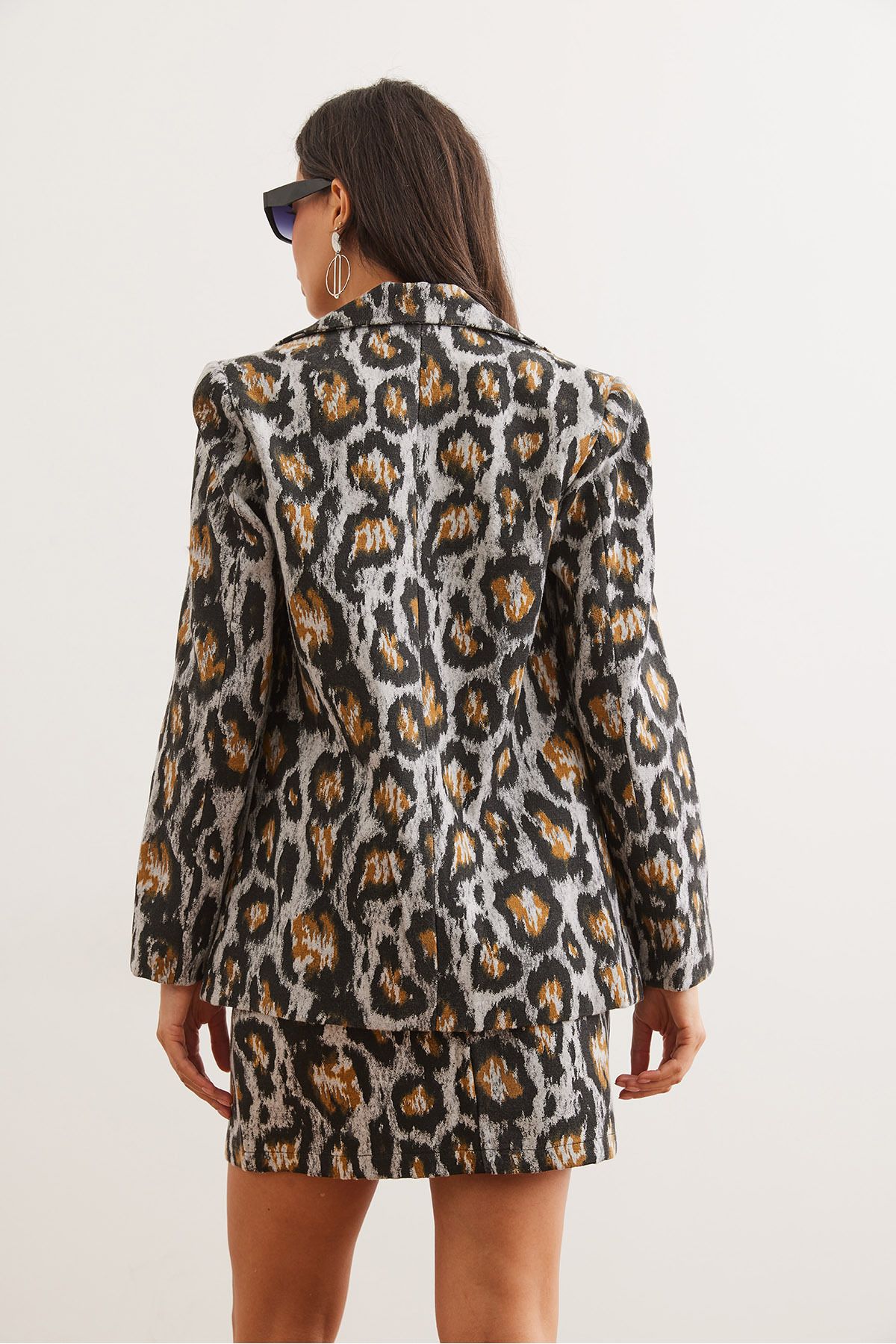 Olalook-Gray Leopard Print Cashew Blazer - Pockets and Lining, Ckt- 19000403 6