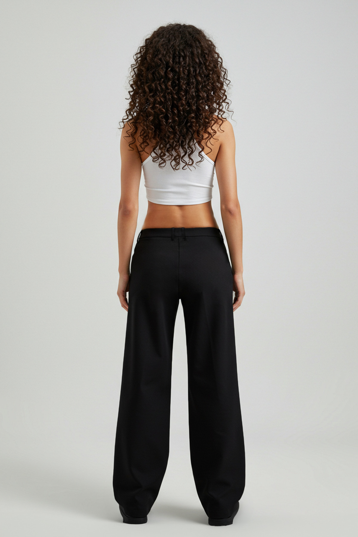 Trendyolmilla  Siyah Düşük Bel Wide Leg/Geniş Paça Dokuma Pantolon TWOSS25PL00025 - Görsel 2