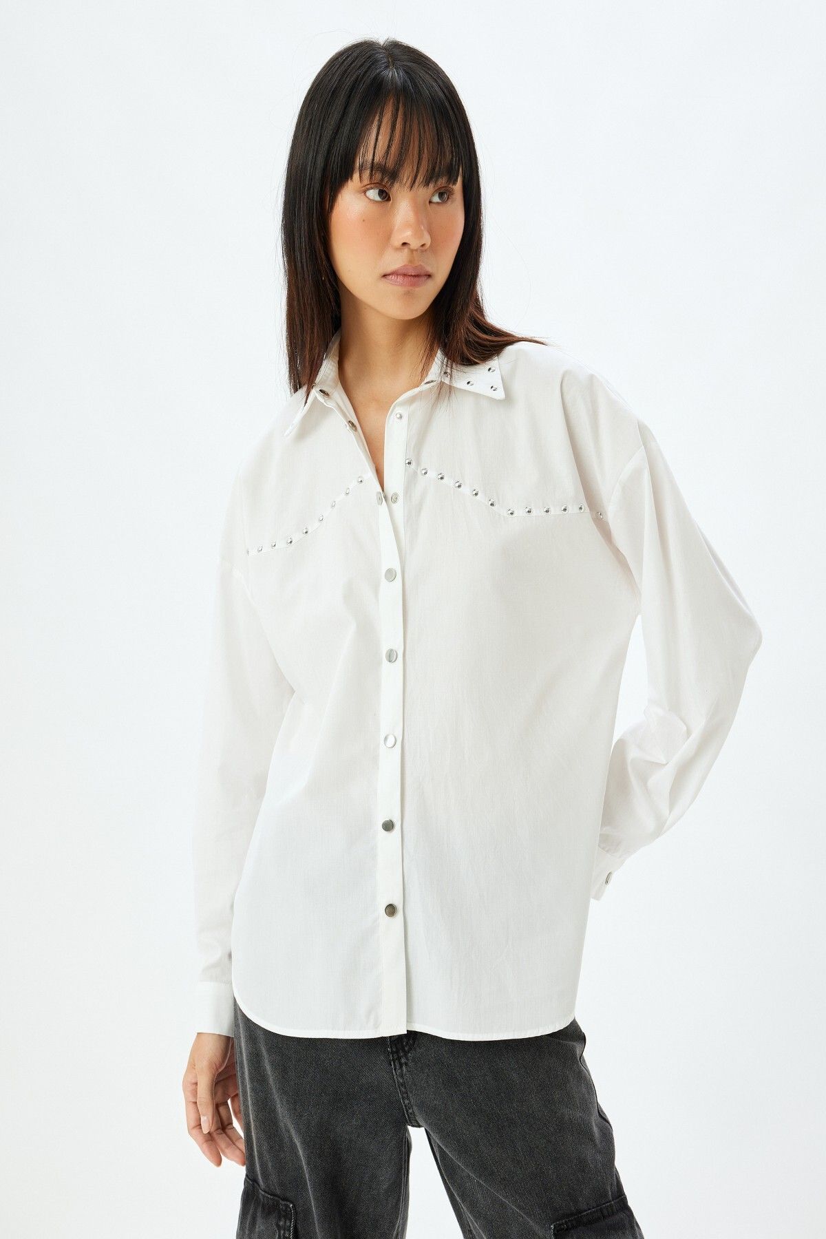 Koton-White Women's Shirt 5Wal60107Iw 3