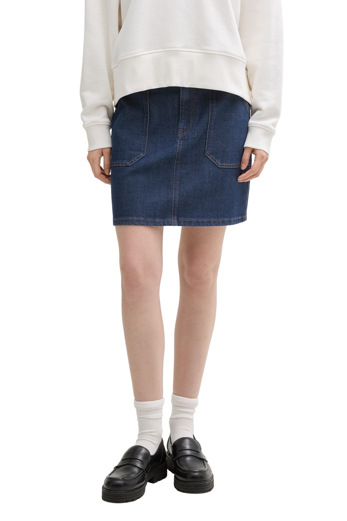 Tom Tailor Denim Szczegółowa Mini Spódniczka Jeansowa Kobieta - M