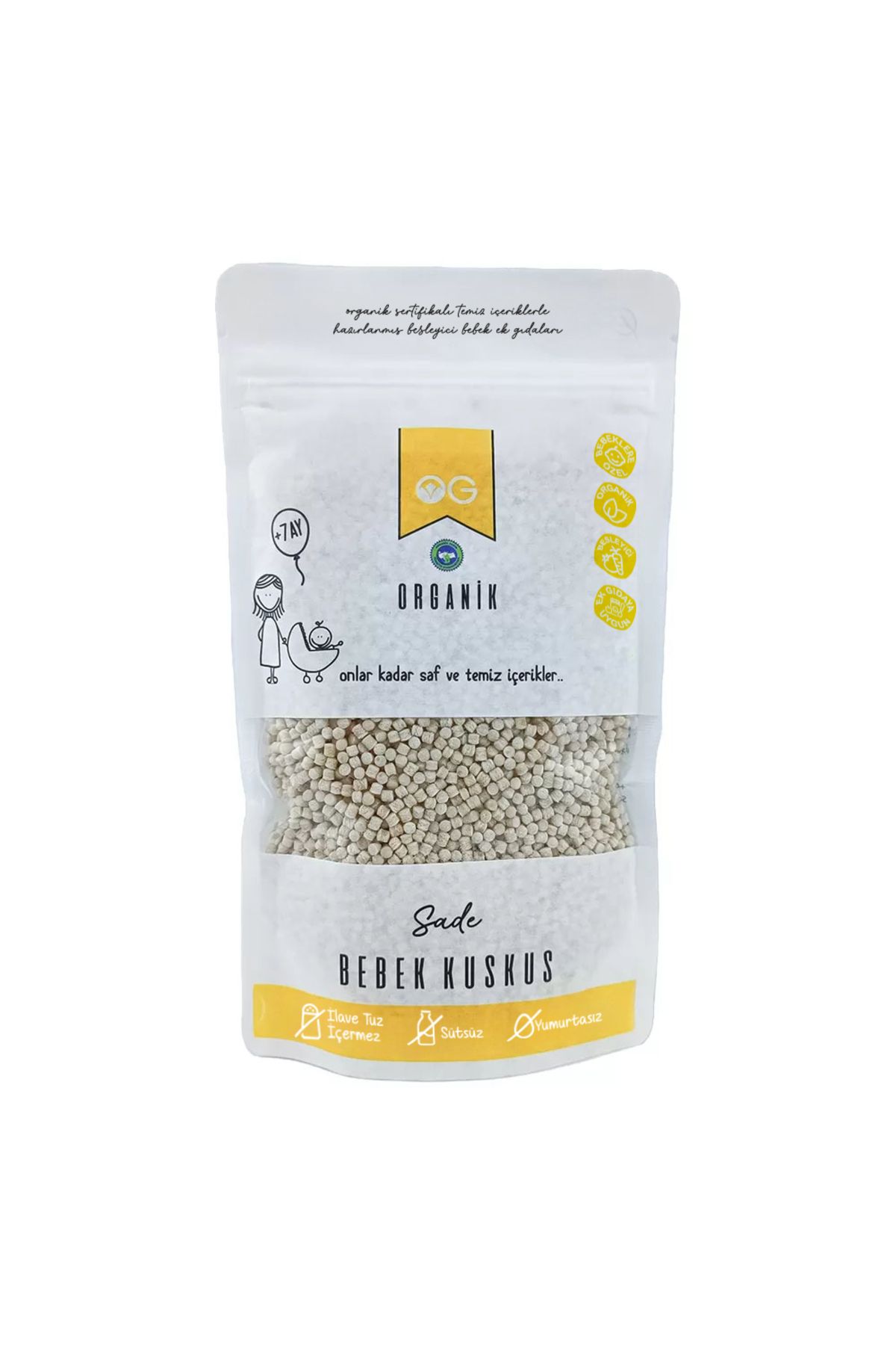 Organik Sade Bebek Kuskus 250 gr 7ay