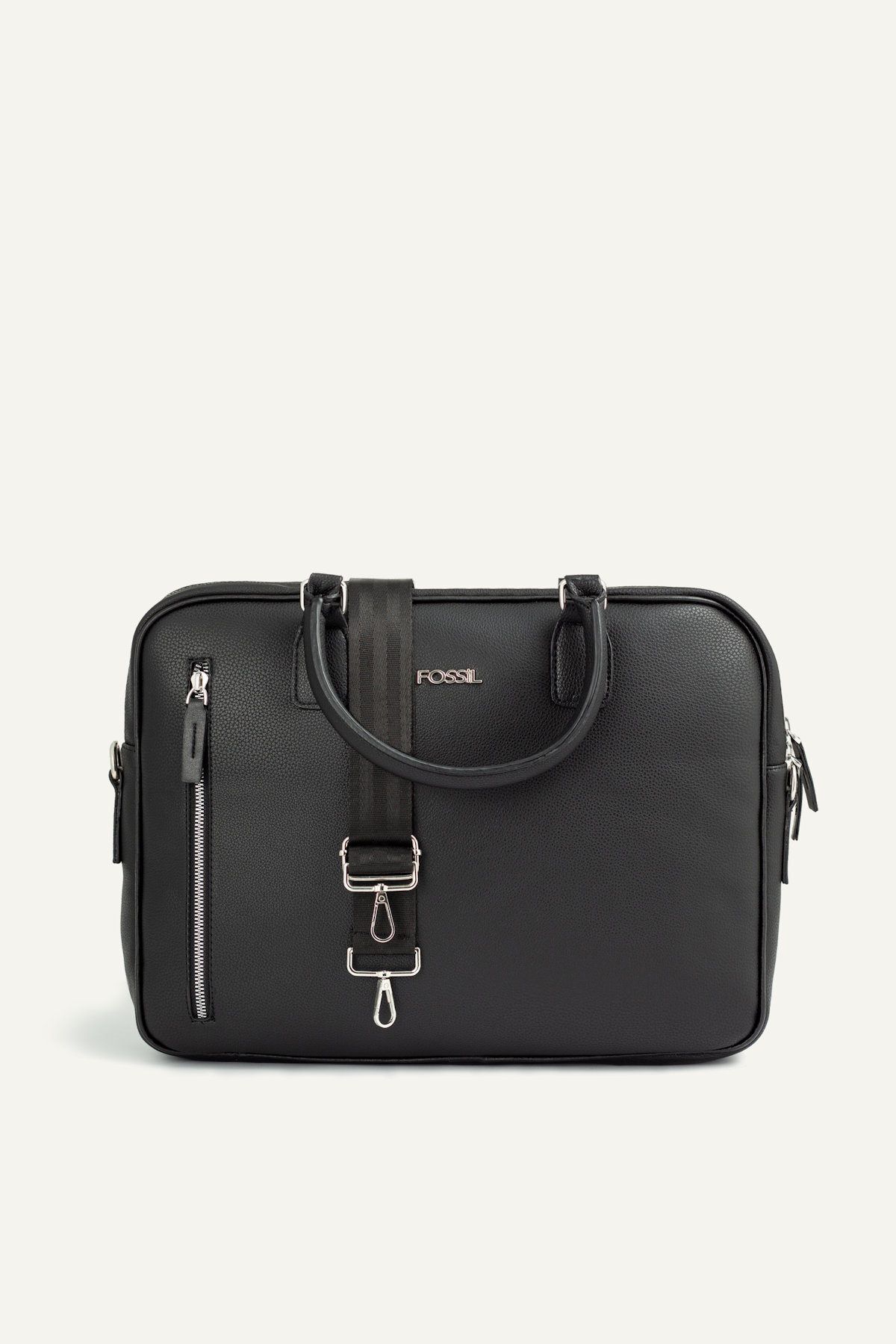 Fossil 2036 Geanta Laptop Din Piele Vegană Servietă Unisex Design Elegant Negru Masculin - Single Dimension