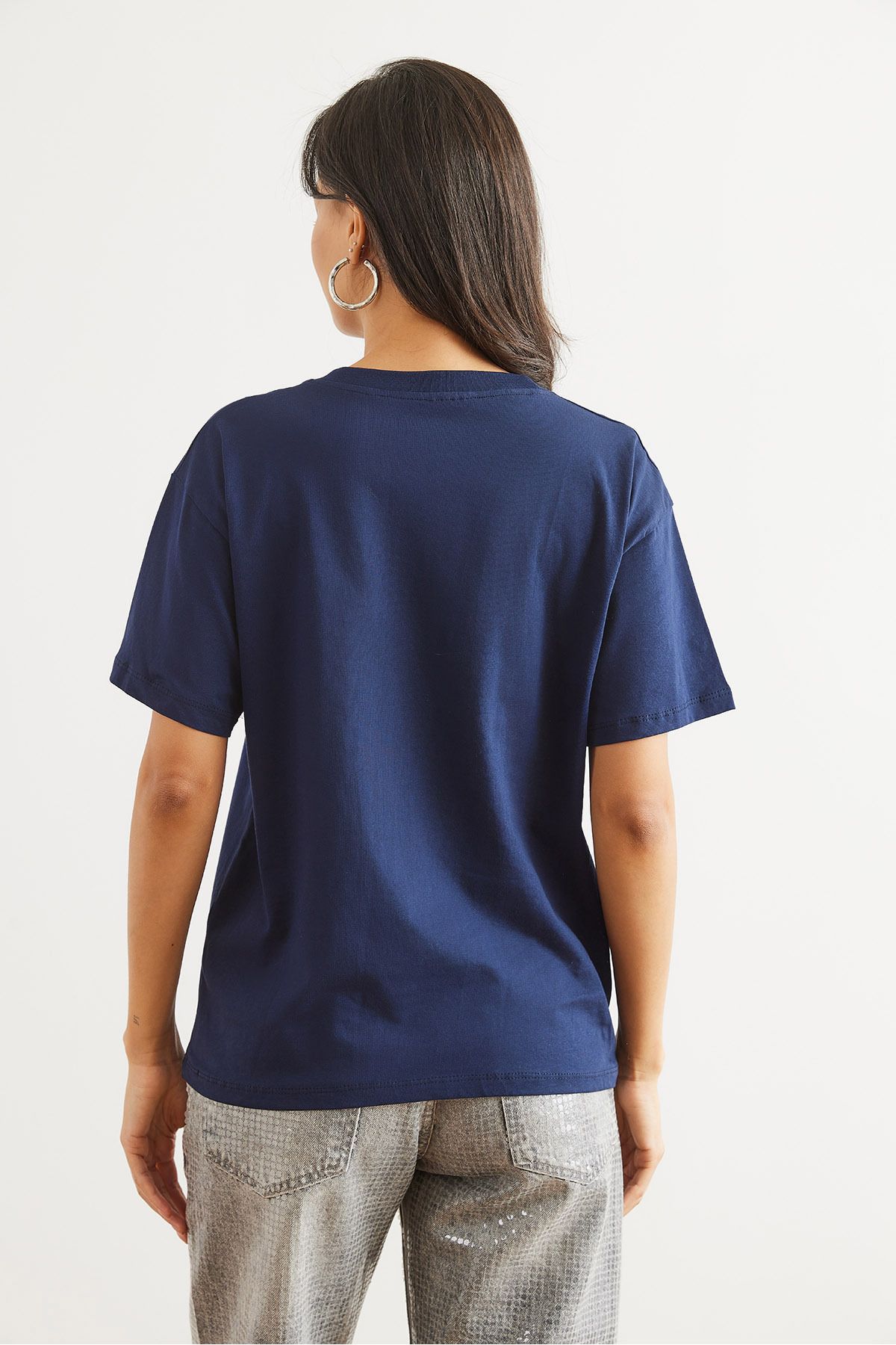 Olalook-Women's Burgundy Navy 2-Piece Cotton Regular Fit T-Shirt Tsh- 19000830 6
