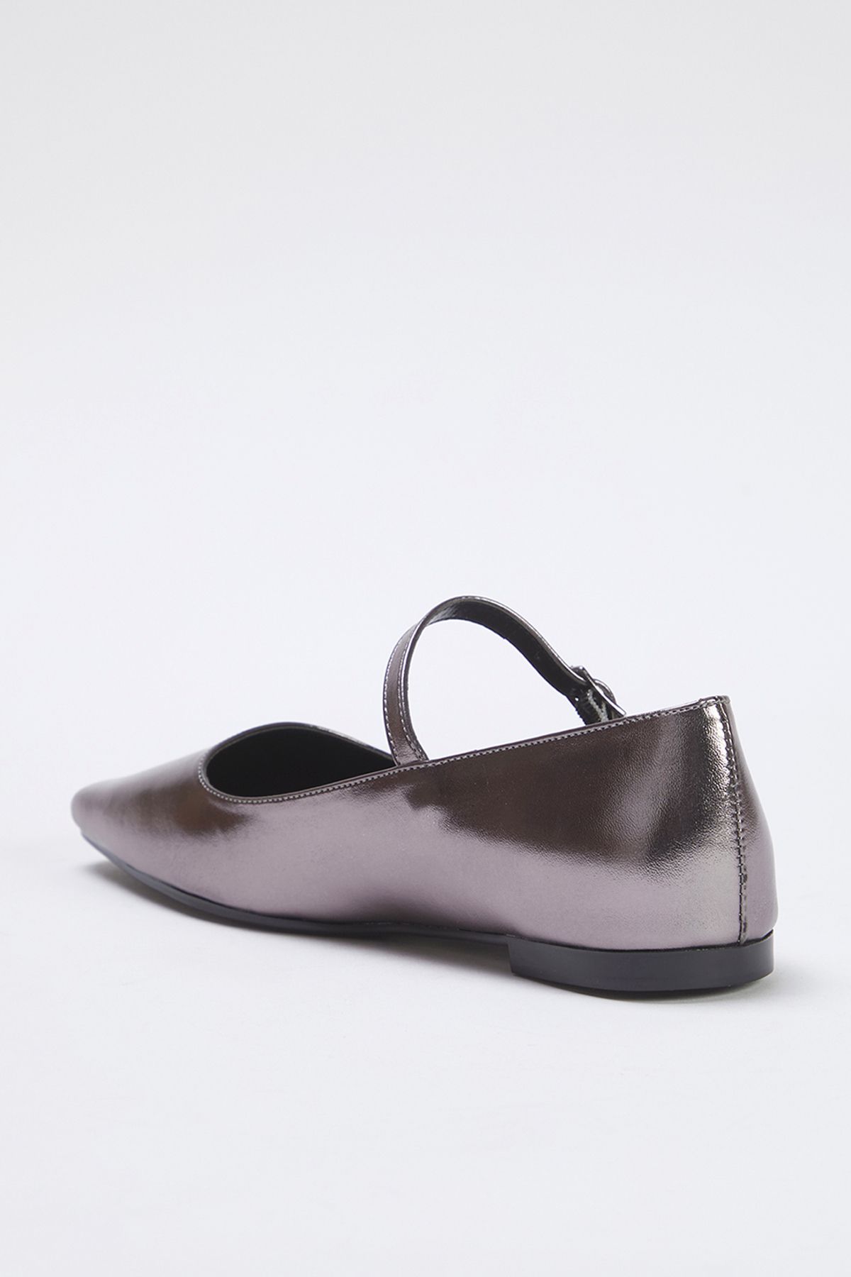 TRENDYOL SHOES-Stříbrné kovové páskové hranaté baleríny Mary Janews Takss25Be00003 6