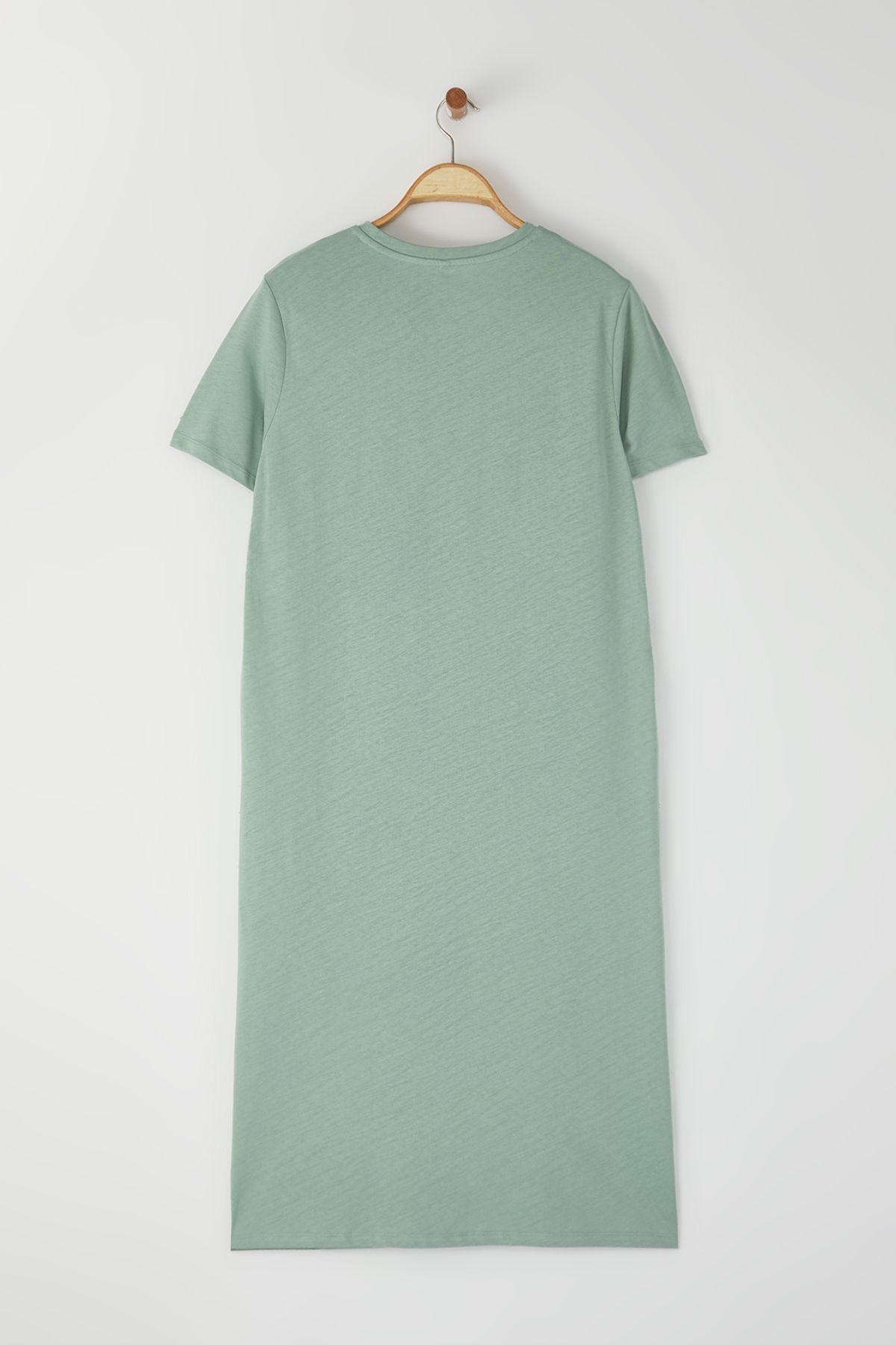 Trendyol Curve-Μέντα Μονό Ζέρσεϊ Πλεκτό Φόρεμα Plus Size 8