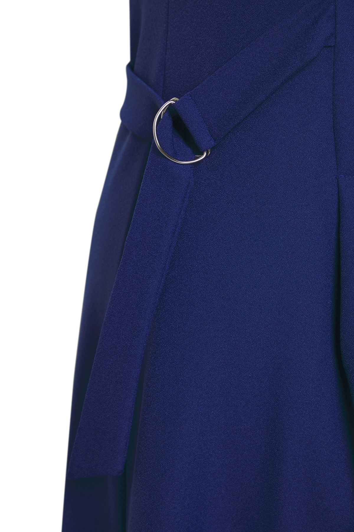 Trendyol Curve-Navy Blue Midi Length Woven Plus Size Dress with Adjustable Accessories on Waist Tbbss25Ah00100 7