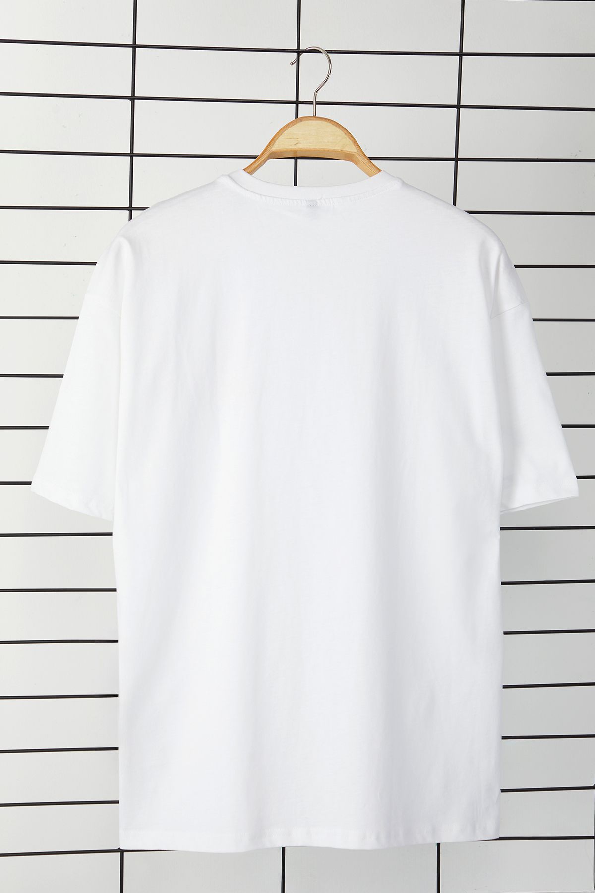 Trendyol Collection-Λευκό μπλουζάκι Oversize/Wide Cut Slogan με στάμπα 100% βαμβάκι 3