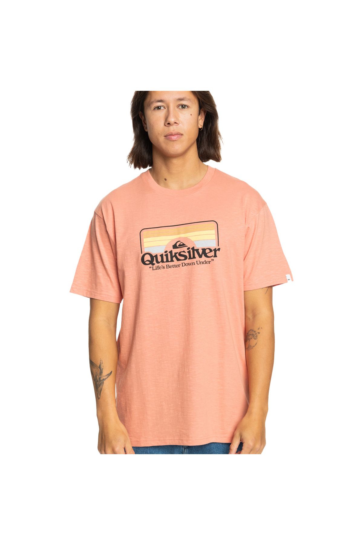 تی شرت مردانه در داخل لباس راحتی قهوه ای Quiksilver