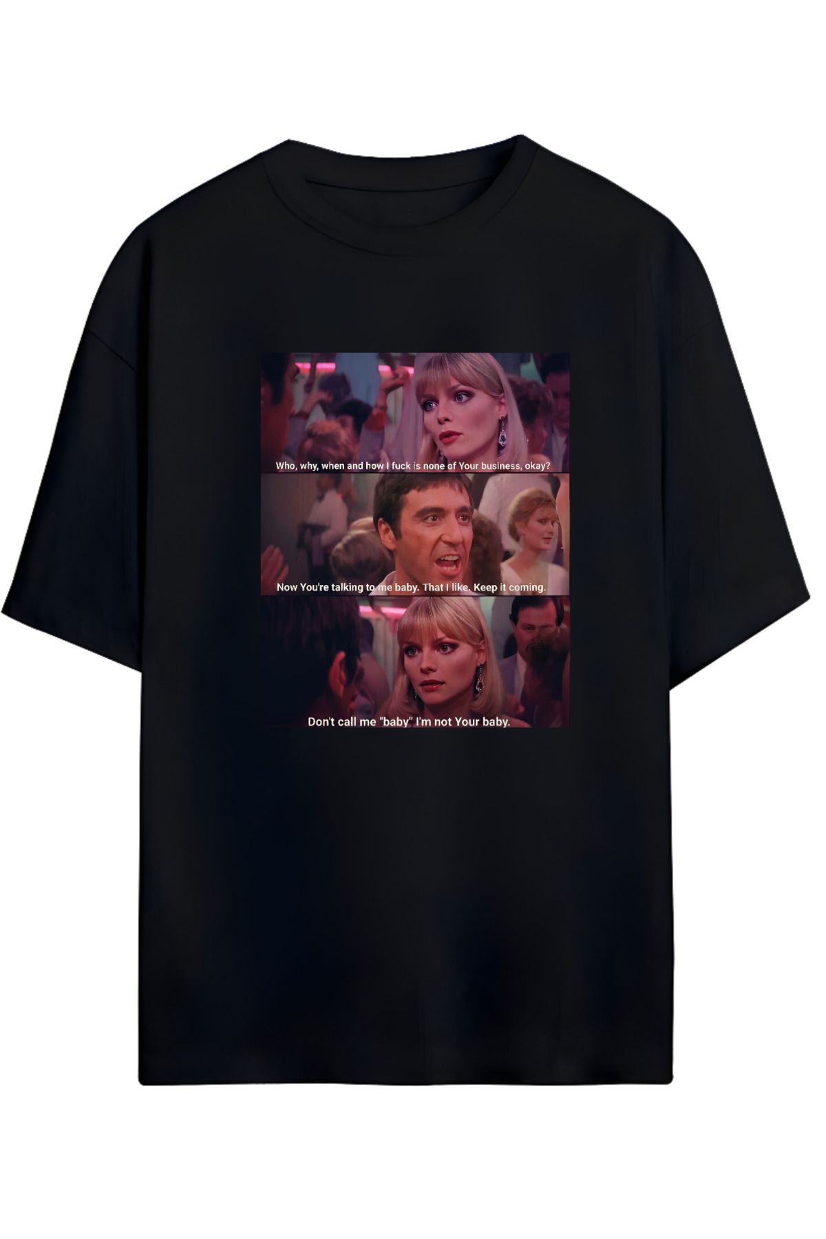 MAGORS SCARFACE ELVIRA TASARIMLI YÜKSEK BASKI KALİTELİ UNISEX YENİ SEZON OVERSIZE PAMUKLU  T-SHIRT