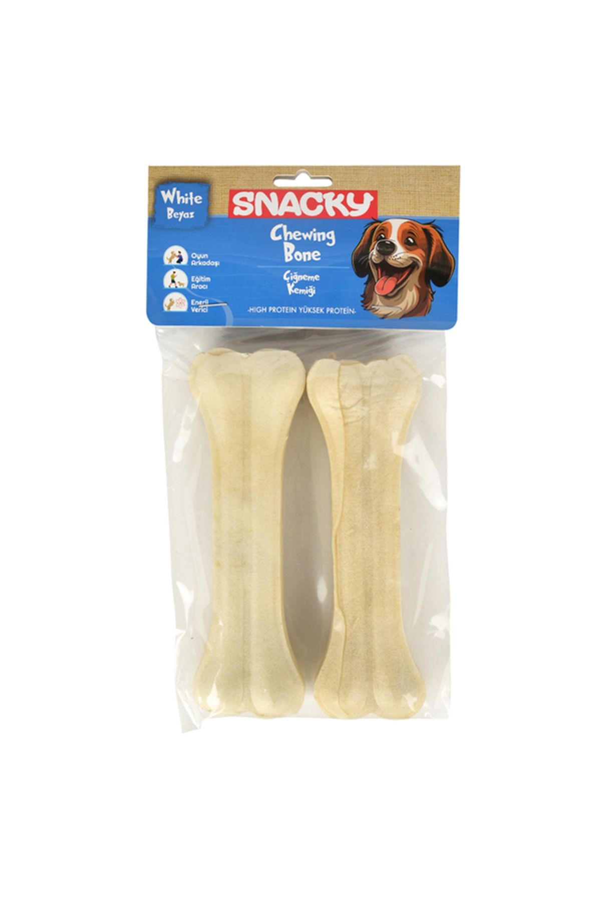 Snacky Beyaz Köpek Çiğneme Kemiği 15cm *2'li *145g