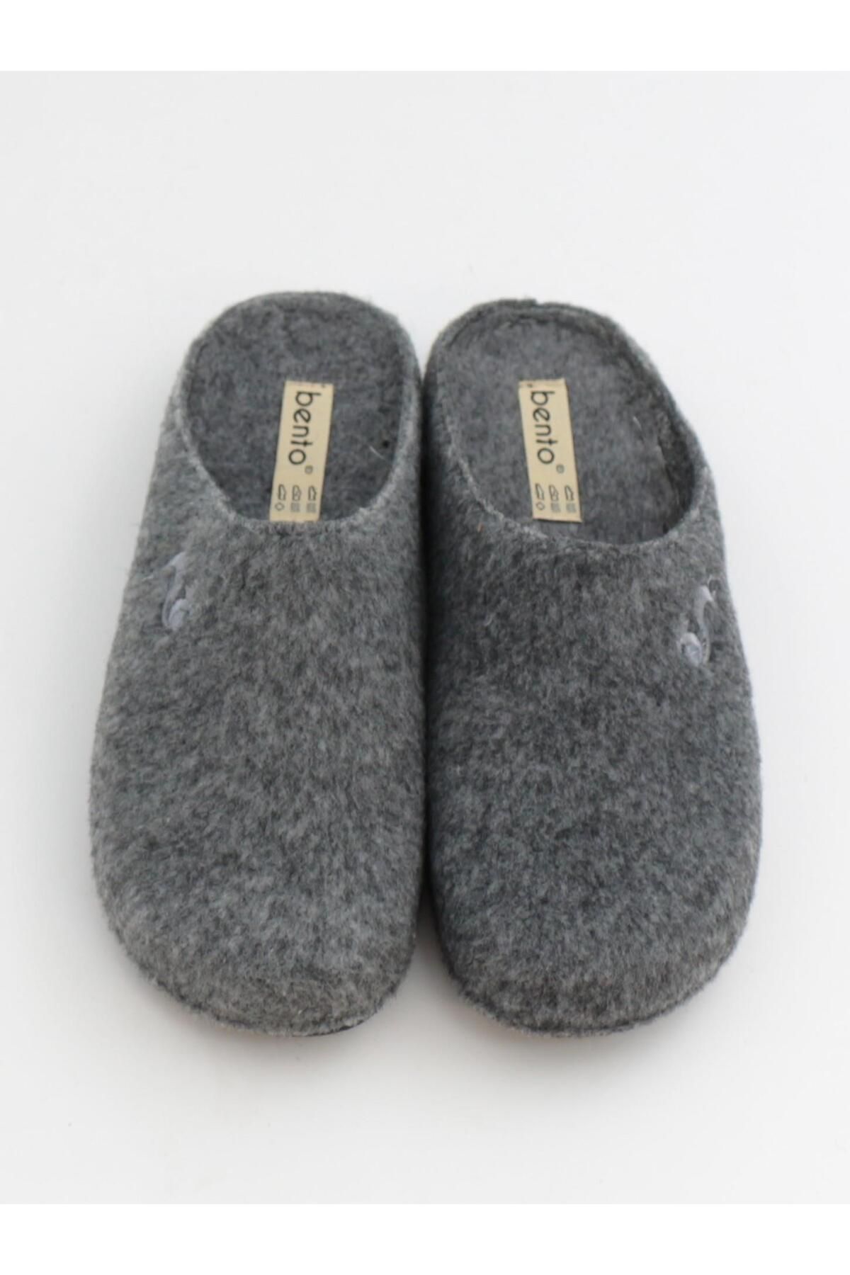 BENTO-9563 Gray Winter Anatomical Closed-Front Women's Slippers 5