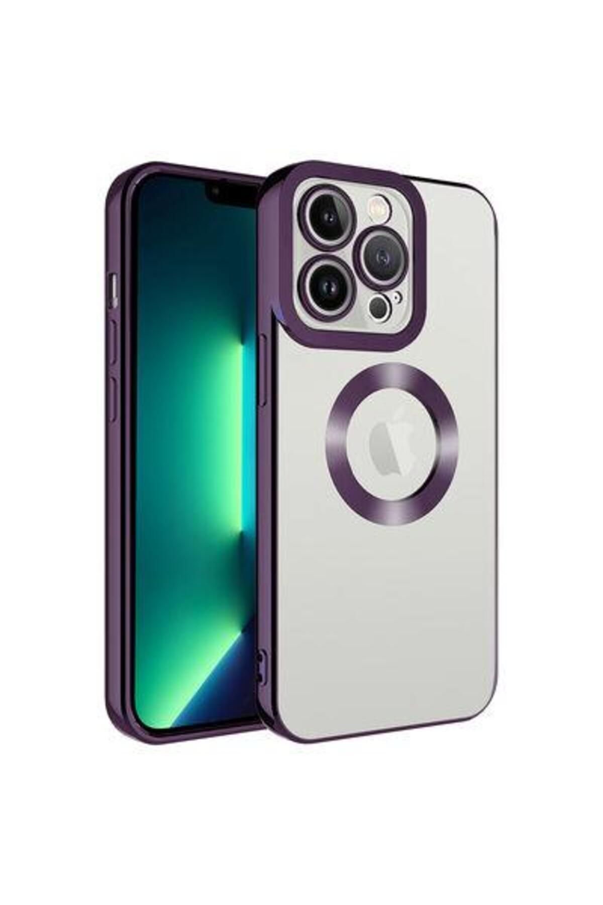 Artoncase iPhone 12 Pro Kılıf Kamera Korumalı Logo Gösteren Renkli Şeffaf Kapak