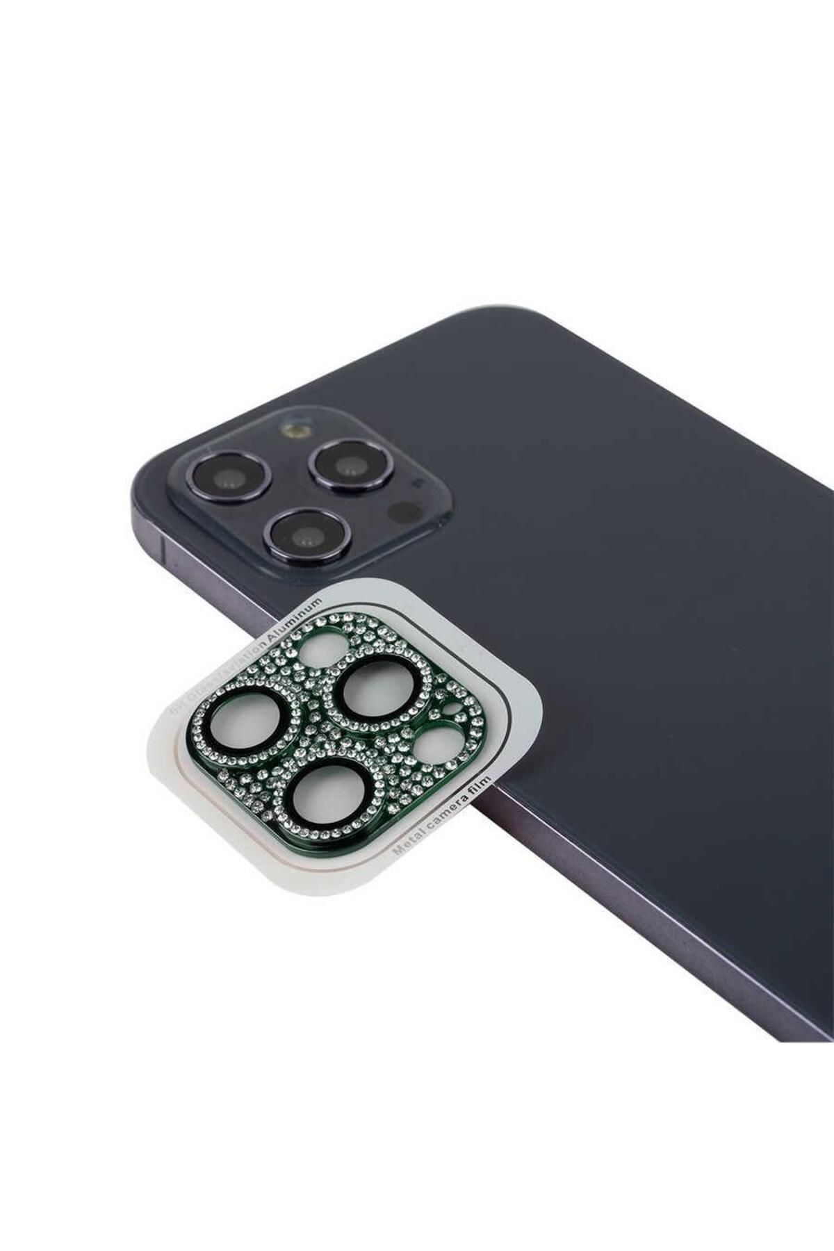 Artoncase iPhone 11 Pro Taşlı Renkli Kamera Lens Koruyucu